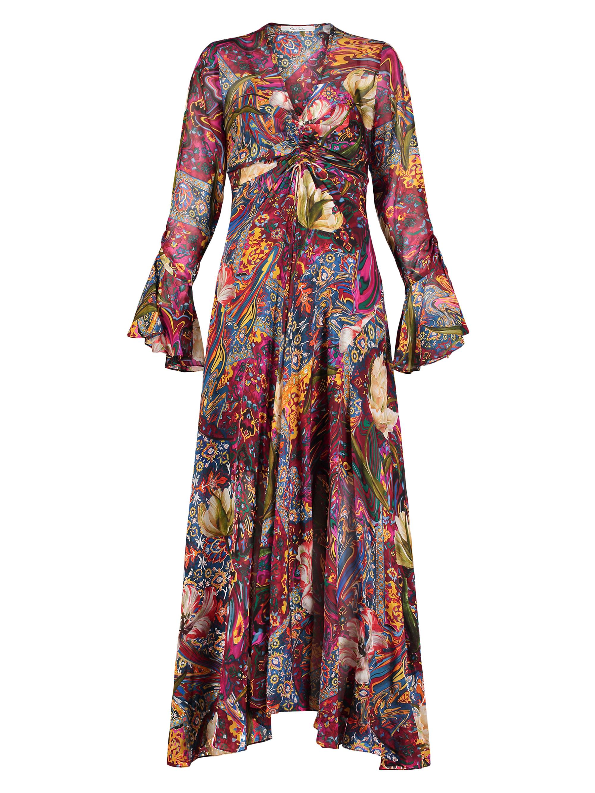 Robert Graham Women's Diana Floral Silk-Blend Long-Sleeve Maxi-Dress