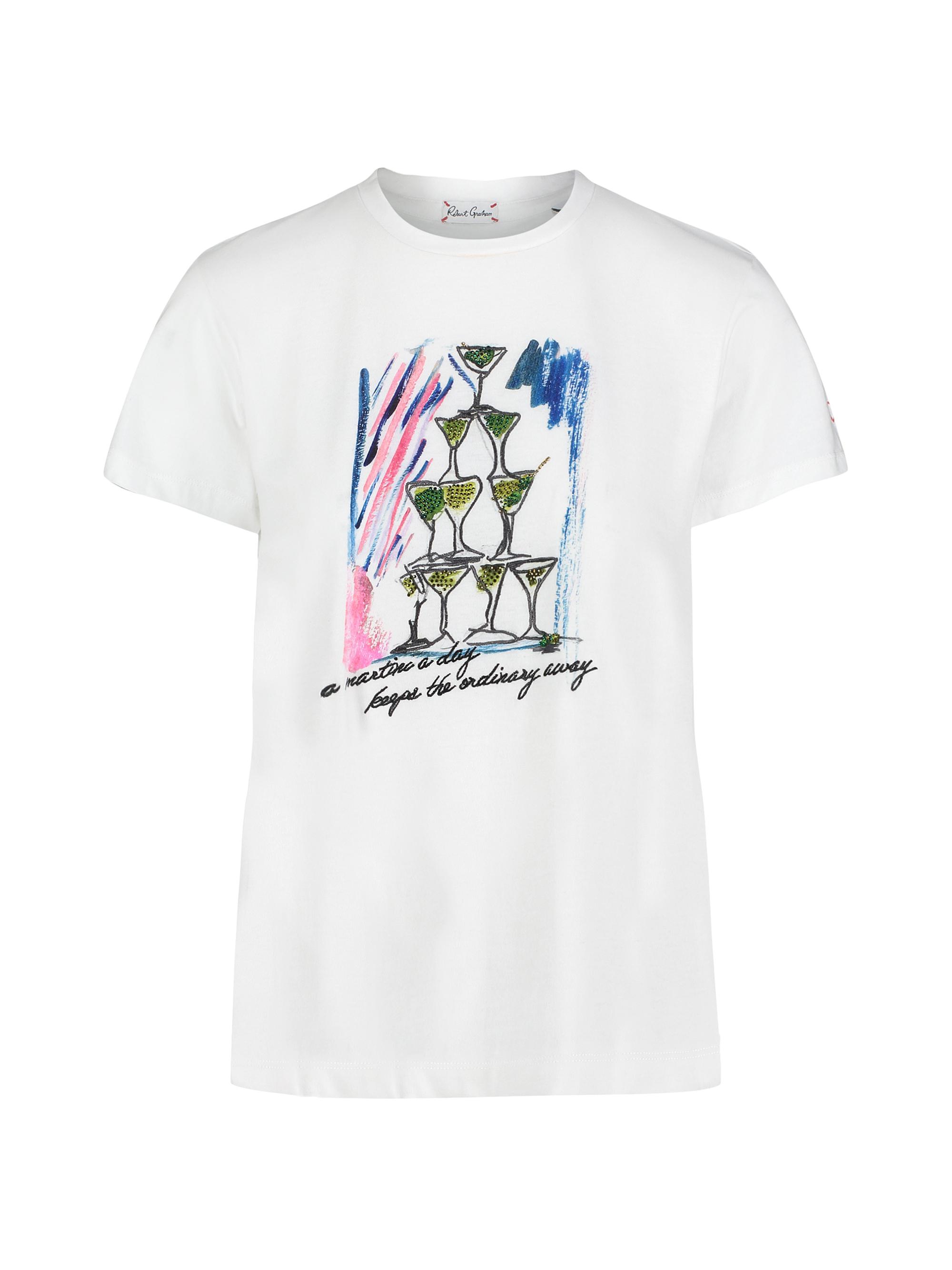 Robert Graham Women's Martini Tower Cotton Short-Sleeve T-Shirt - White