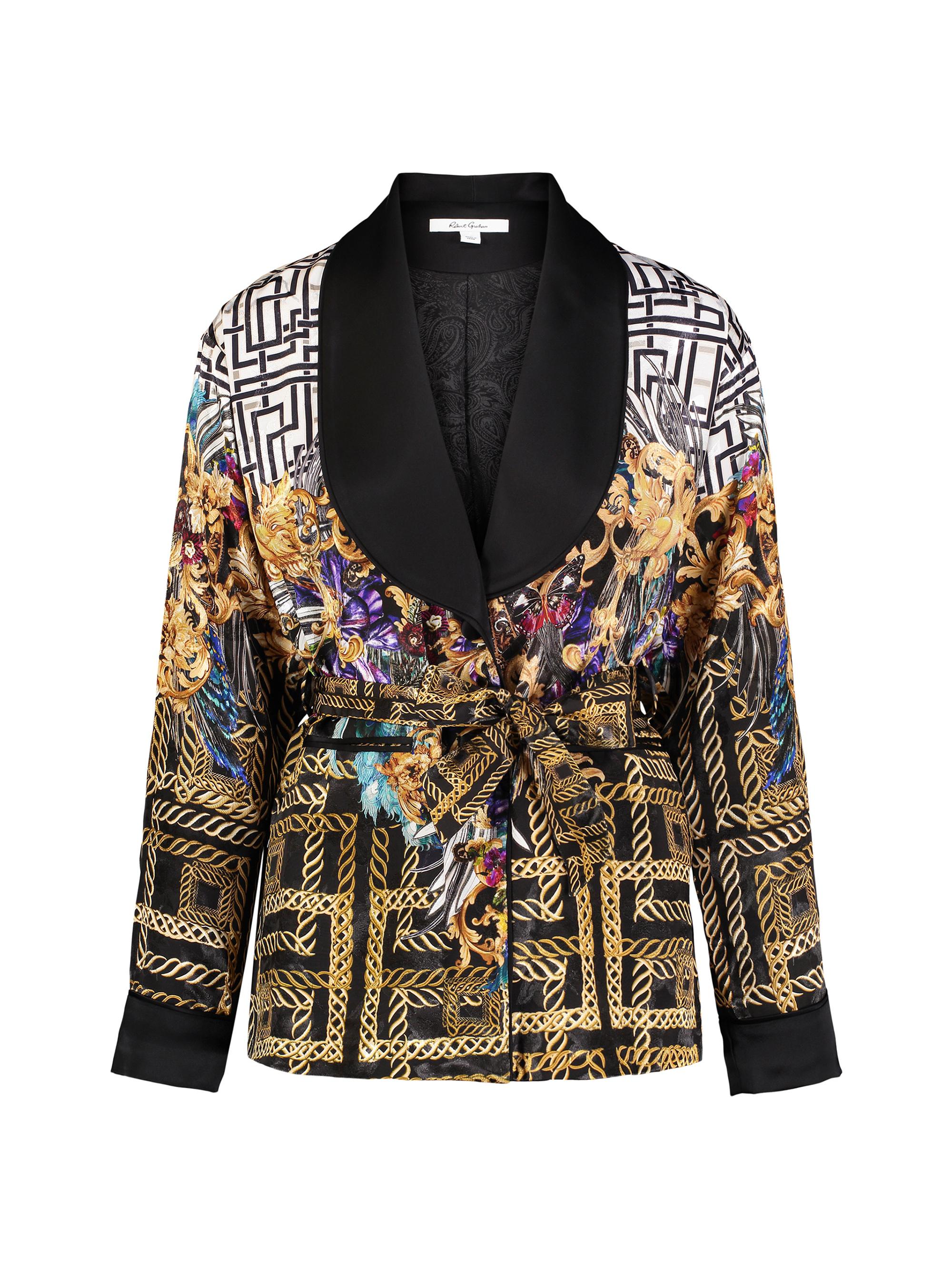 Robert Graham Women's Yvonne Geometric-Print Belted Jacket
