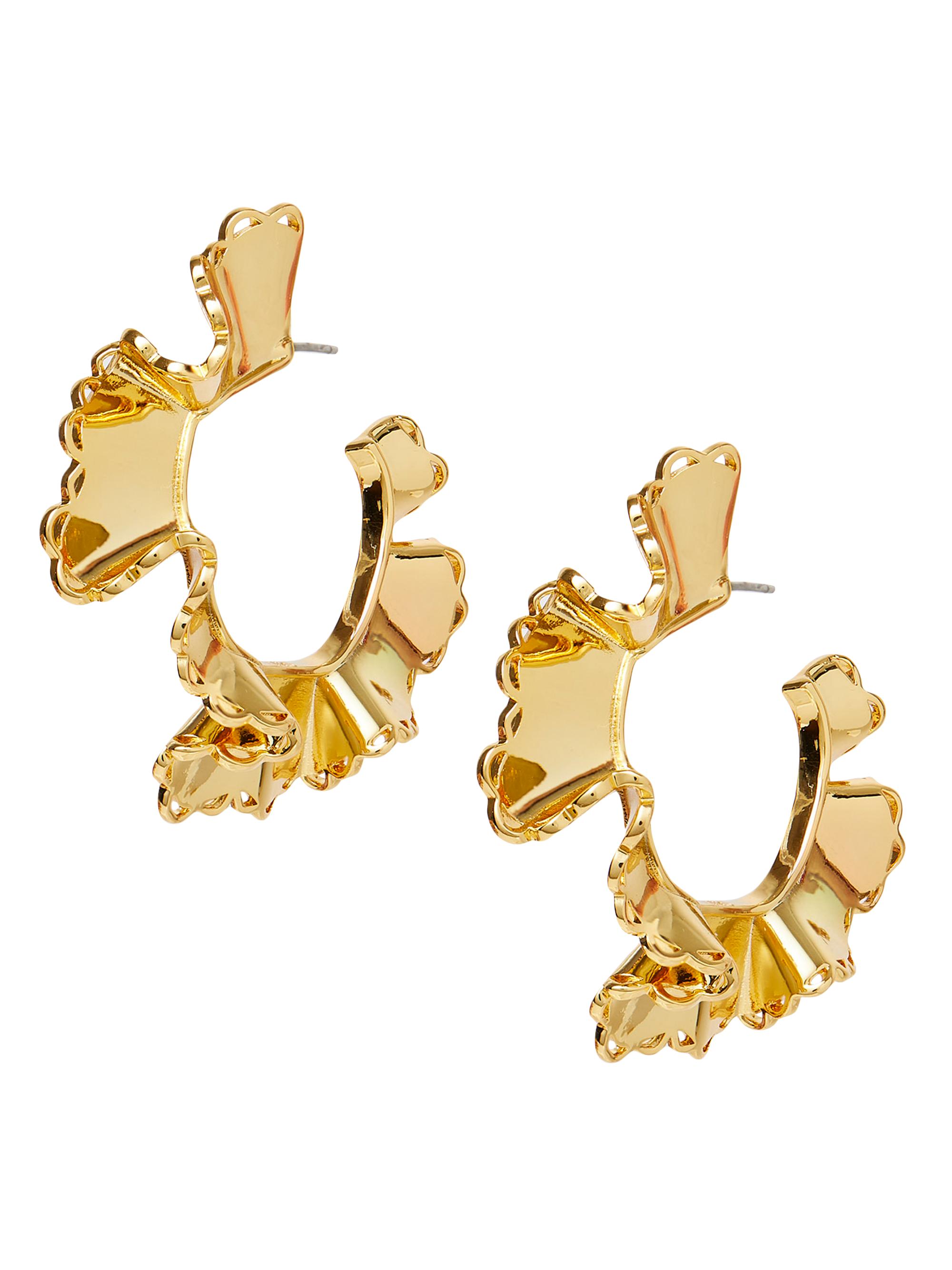 Lele Sadoughi Women's Ruffle 14K-Gold-Plated Hoop Earrings - Gold
