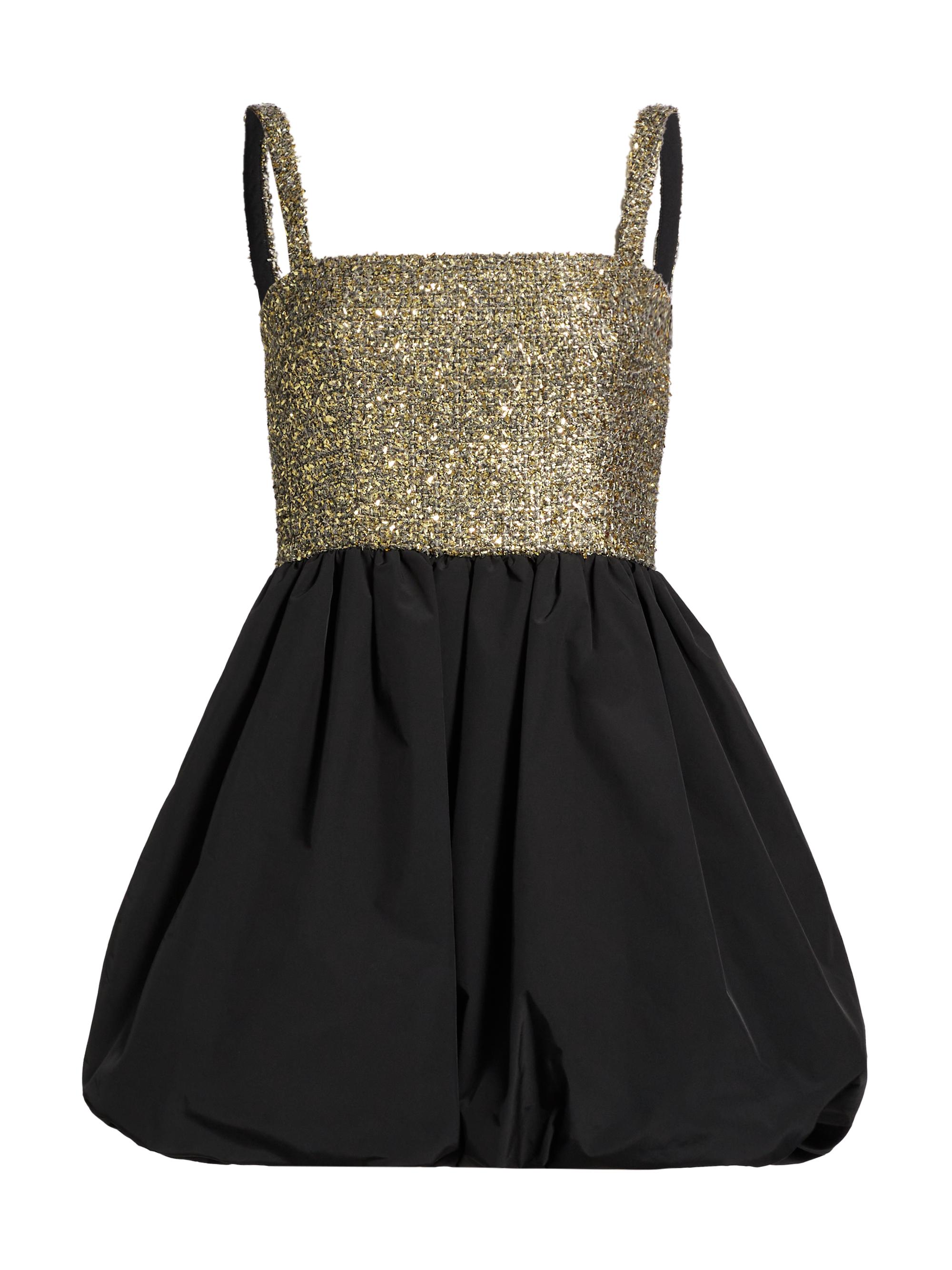 Amanda Uprichard Women's Christine Metallic Tweed Minidress - Gold Black