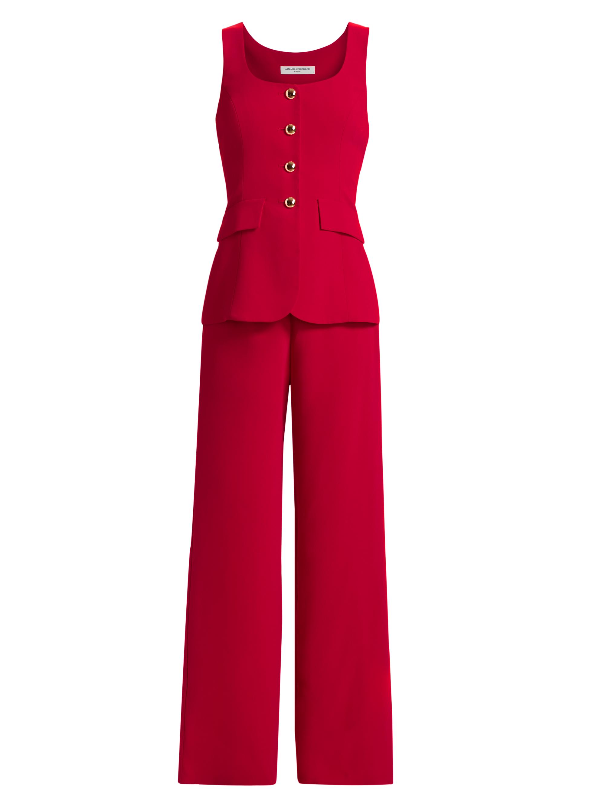 Amanda Uprichard Women's Kya Sleeveless Jumpsuit - Scarlet