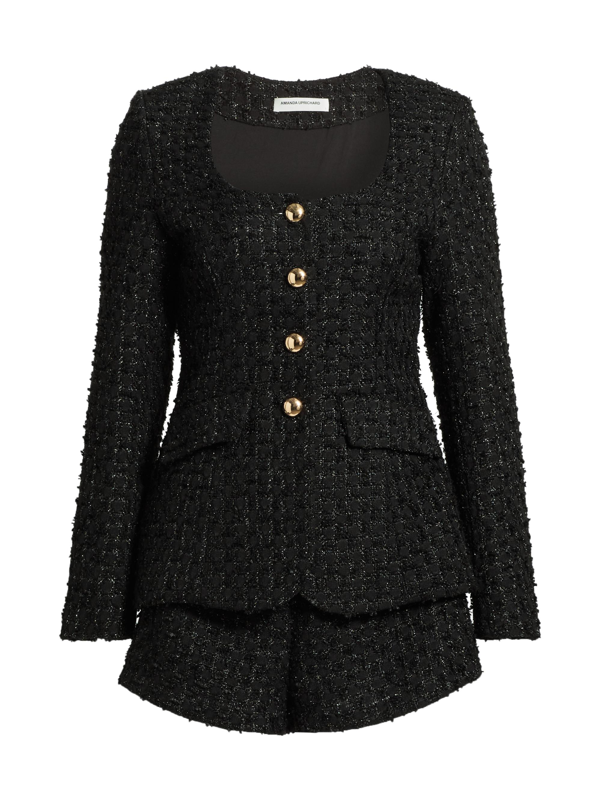 Amanda Uprichard Women's Kya Tweed Romper - Black