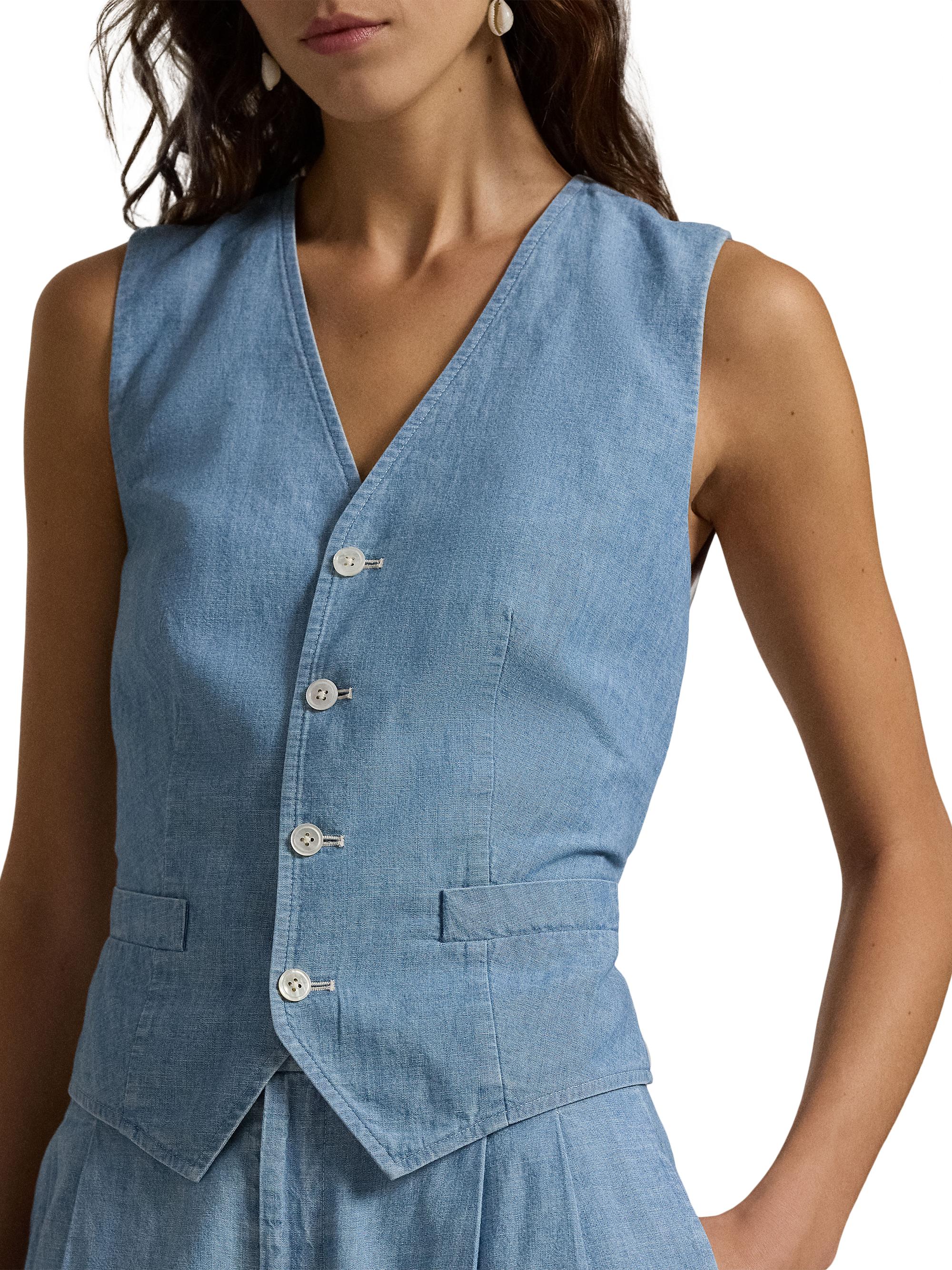 Polo Ralph Lauren Cotton Chambray Button-Front Vest | Saks