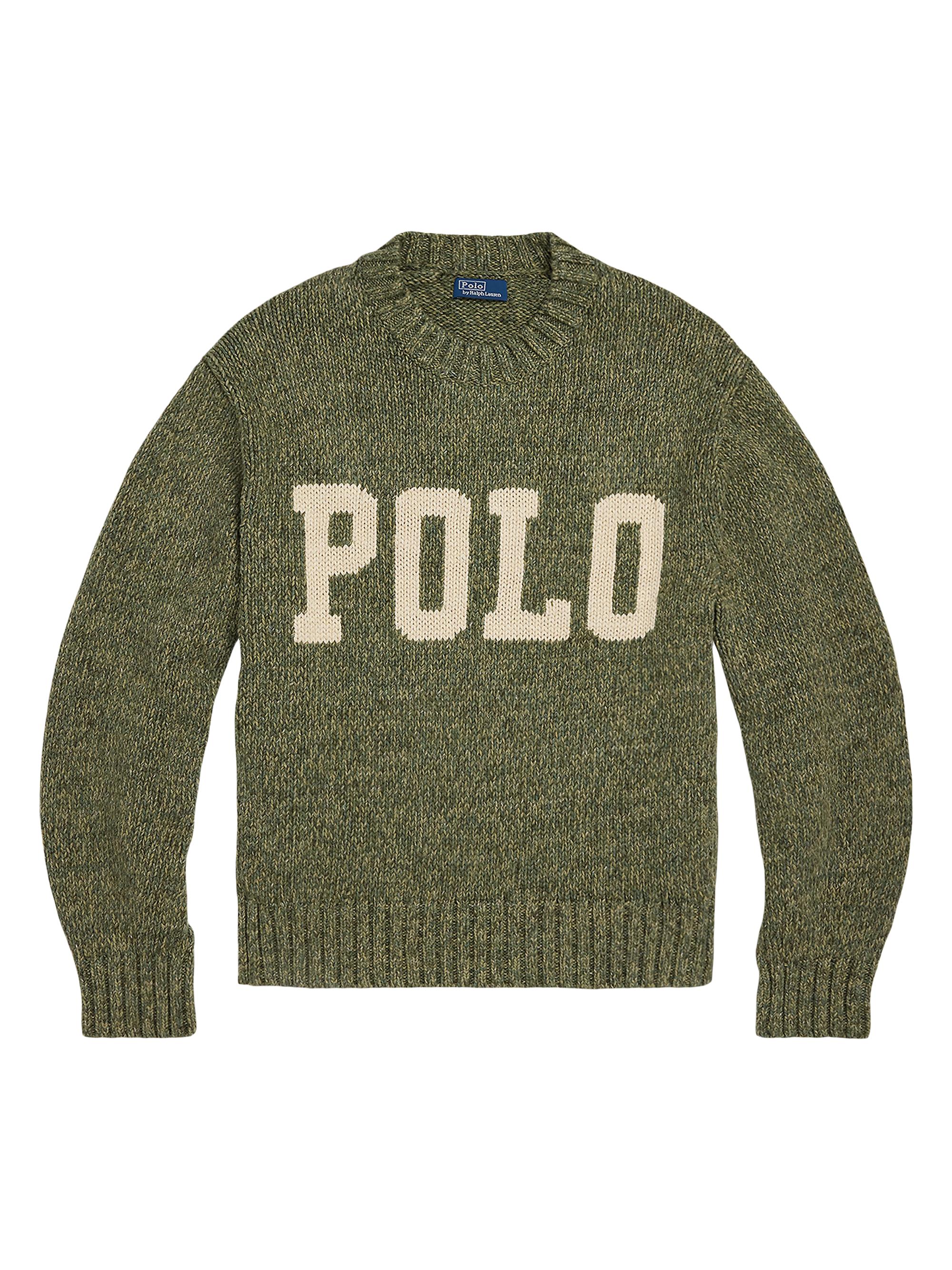 Polo Ralph Lauren Women's Logo Intarsia-Knit Crewneck Sweater - Field Sage Marl