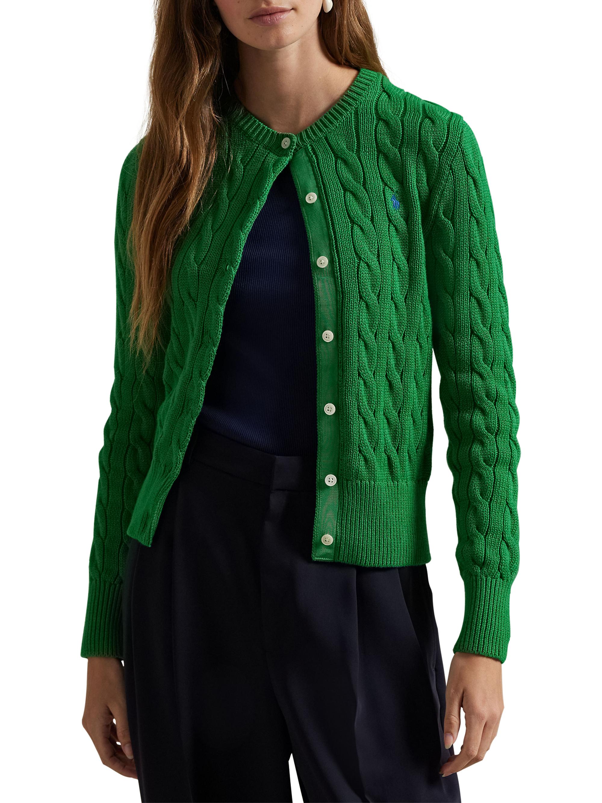 Polo Ralph Lauren Women's Cable-Knit Cotton Cardigan - Billiard