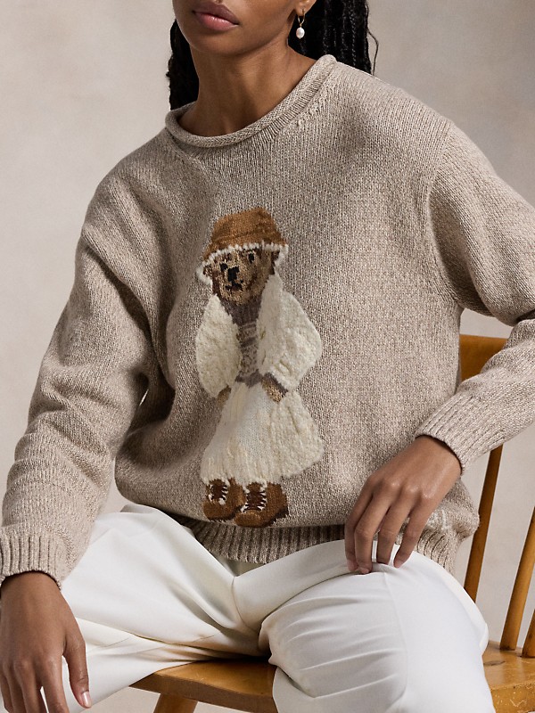 Shop Polo Ralph Lauren Polo Bear Rolled Neck Cotton Sweater Shop Polo Ralph Lauren Polo Bear Rolled Neck Cotton Sweater
