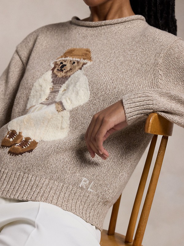 Shop Polo Ralph Lauren Polo Bear Rolled Neck Cotton Sweater Shop Polo Ralph Lauren Polo Bear Rolled Neck Cotton Sweater