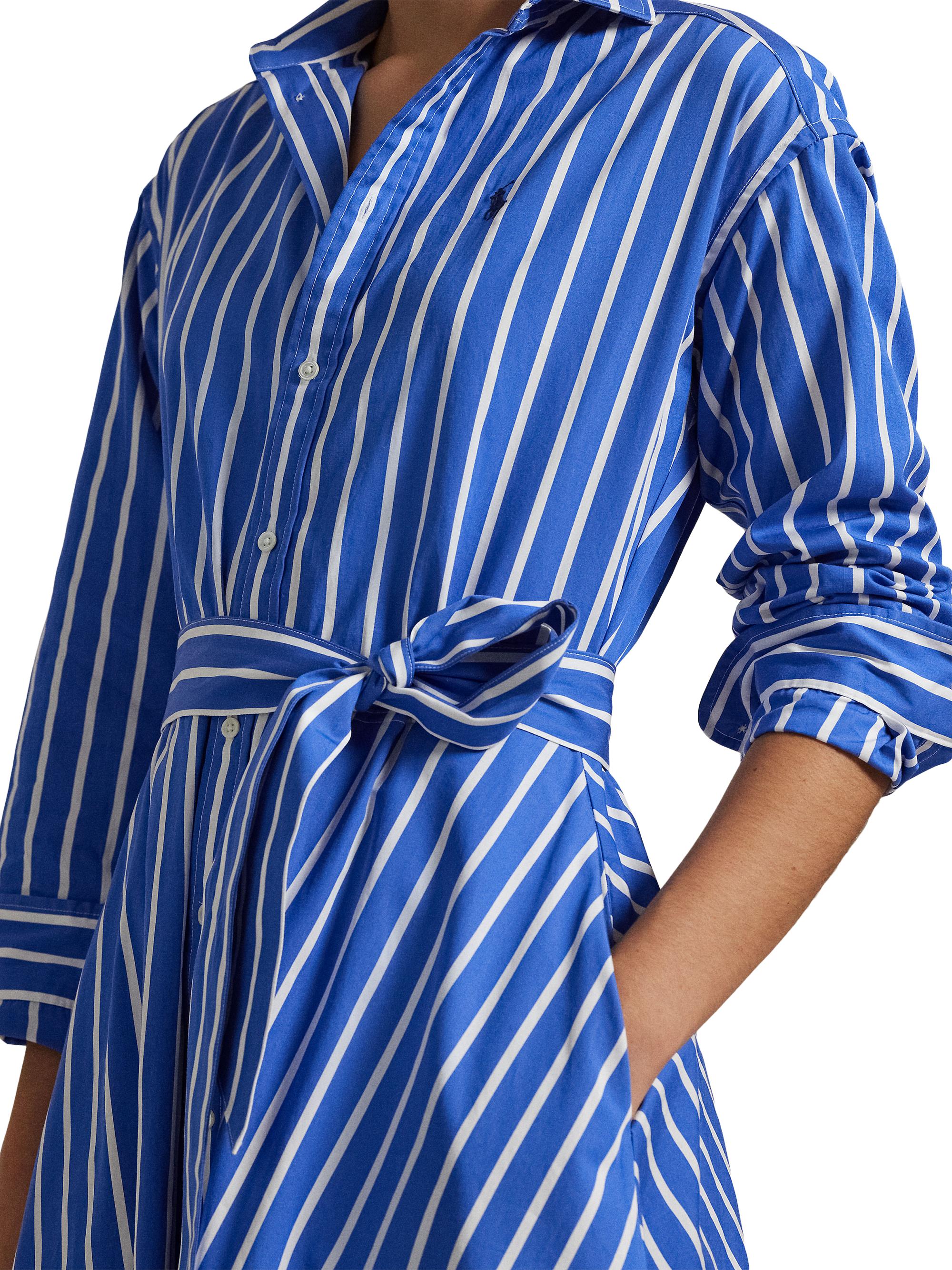 polo ralph lauren belted striped cotton shirt dress Striped Belted Cotton Shirtdress