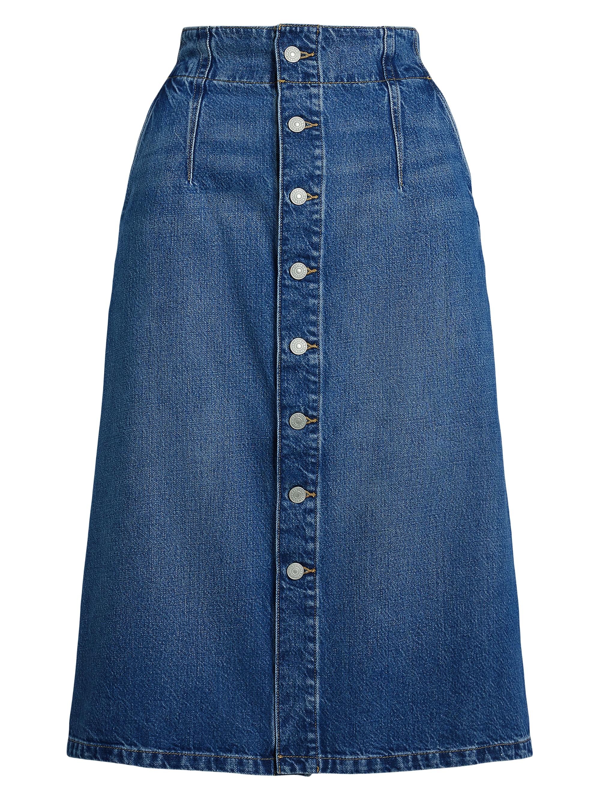 Polo Ralph Lauren Denim A-Line Midi-Skirt Saks Fifth Avenue