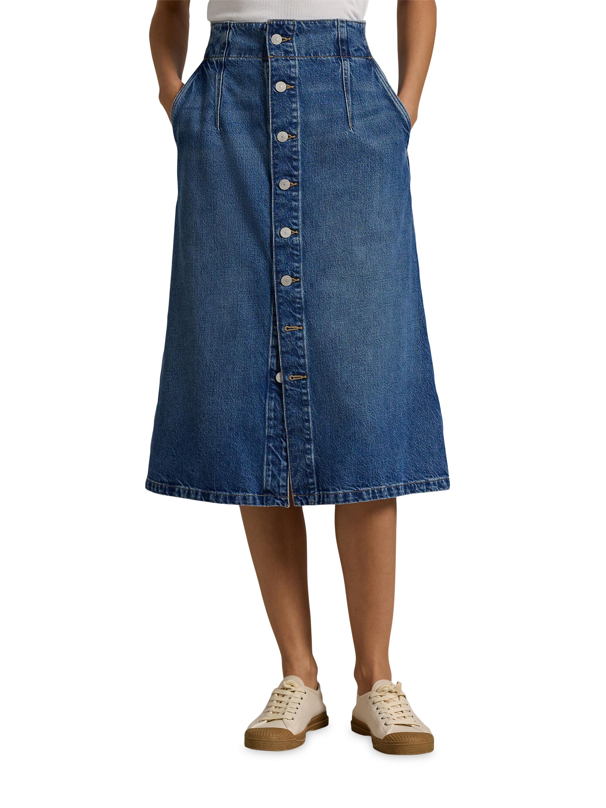 Polo Ralph Lauren Denim A-Line Midi-Skirt | Saks Fifth Avenue