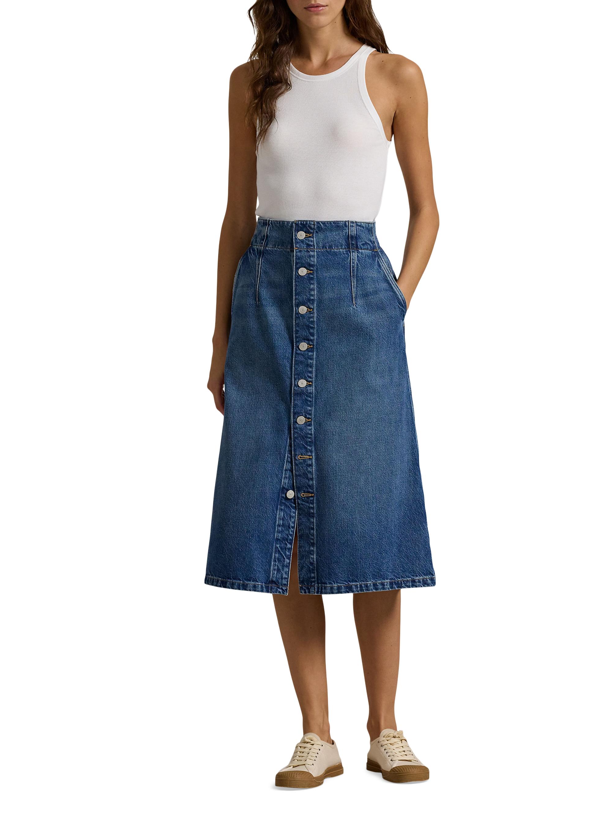 Polo Ralph Lauren Denim A-Line Midi-Skirt | Saks Fifth Avenue