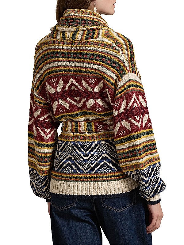 Shop Polo Ralph Lauren Intarsia-Knit Belted Cardigan | Saks Shop Polo Ralph Lauren Intarsia-Knit Belted Cardigan | Saks