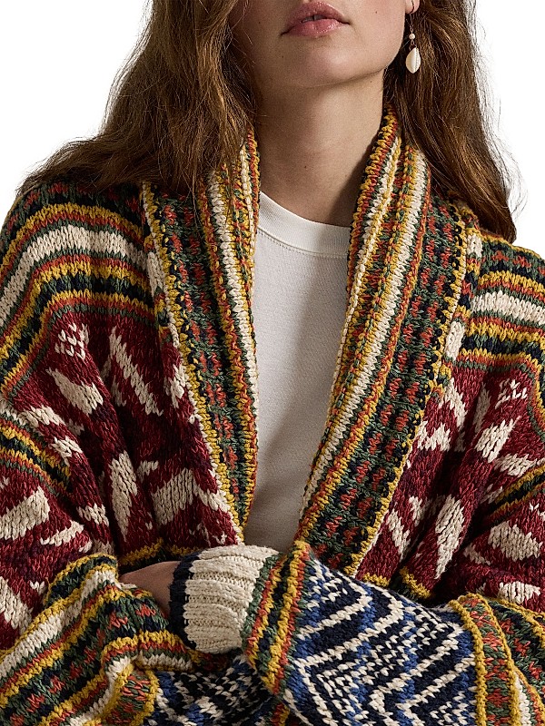 Shop Polo Ralph Lauren Intarsia-Knit Belted Cardigan | Saks Shop Polo Ralph Lauren Intarsia-Knit Belted Cardigan | Saks