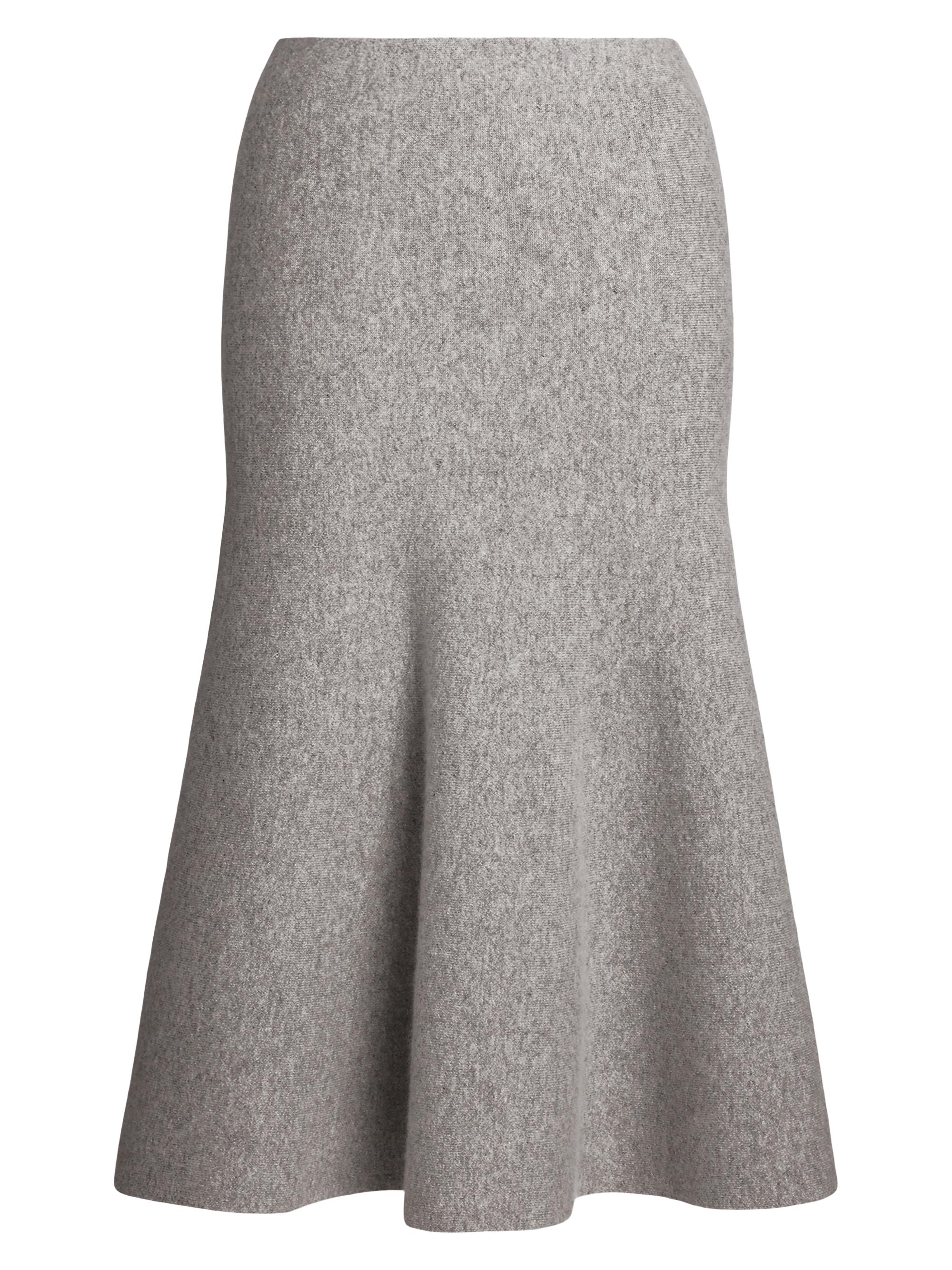 Polo Ralph Lauren Women's Cashmere-Blend Fit & Flare Midi-Skirt - New Grey Heather