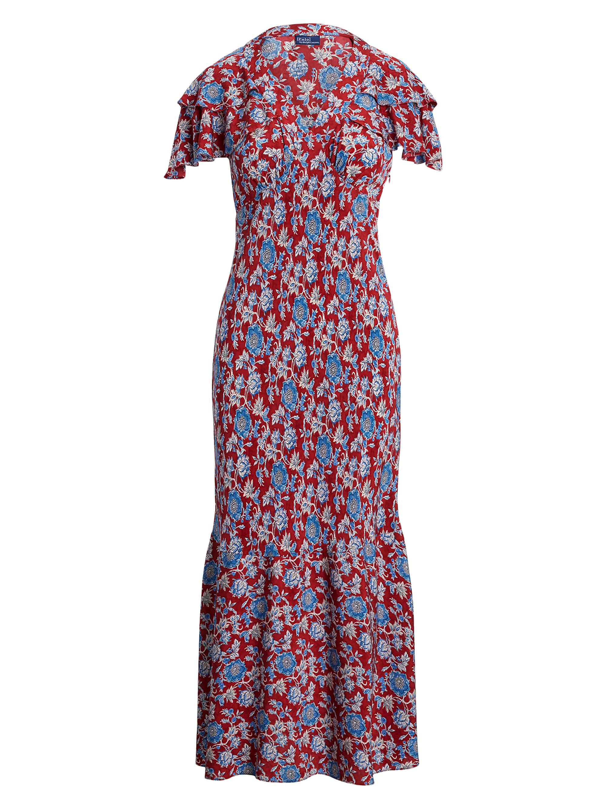 Polo Ralph Lauren Floral Silk Midi-Dress | Saks Fifth Avenue