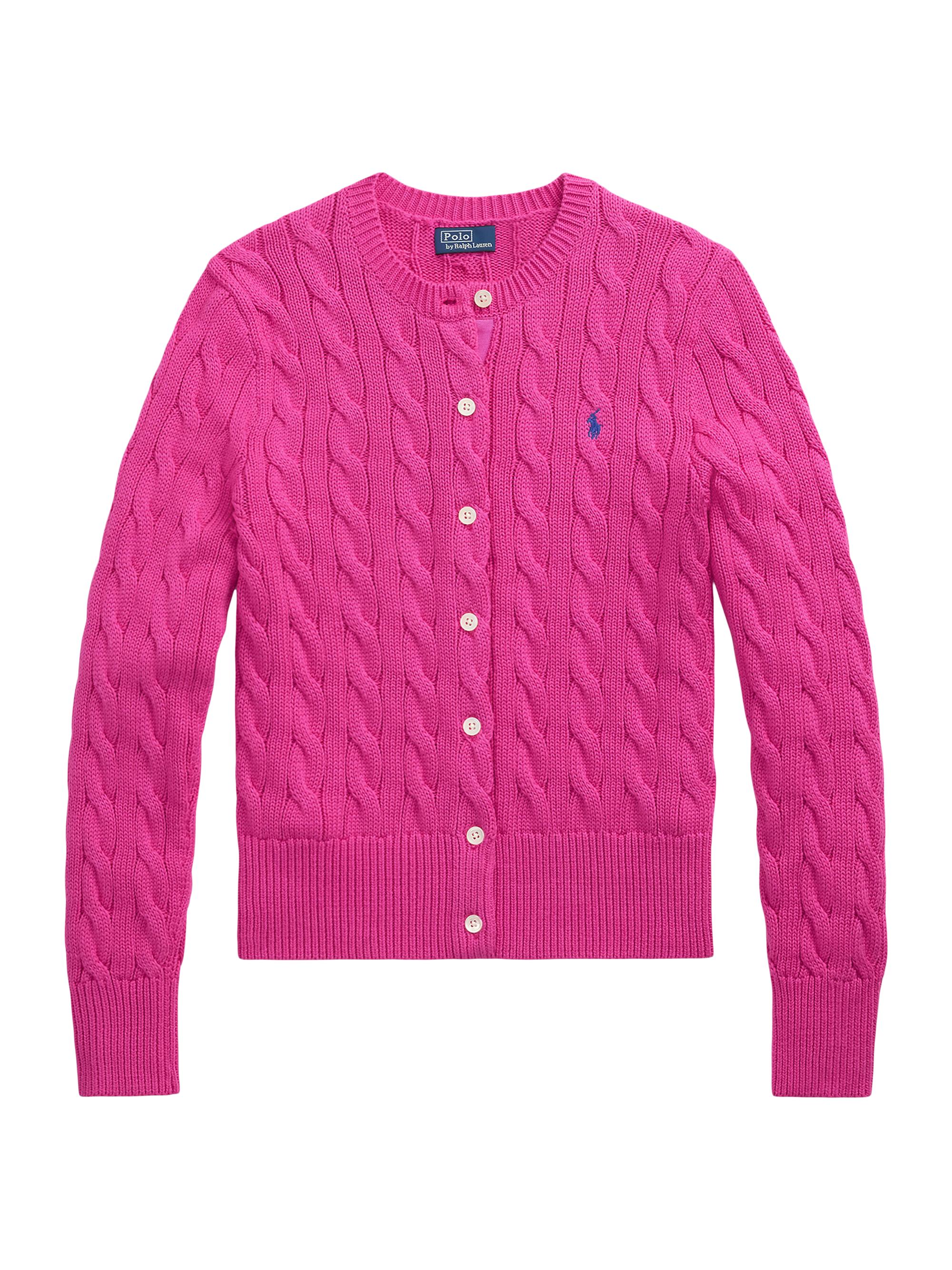 Polo Ralph Lauren Women's Cable-Knit Cotton Cardigan - Regatta Pink