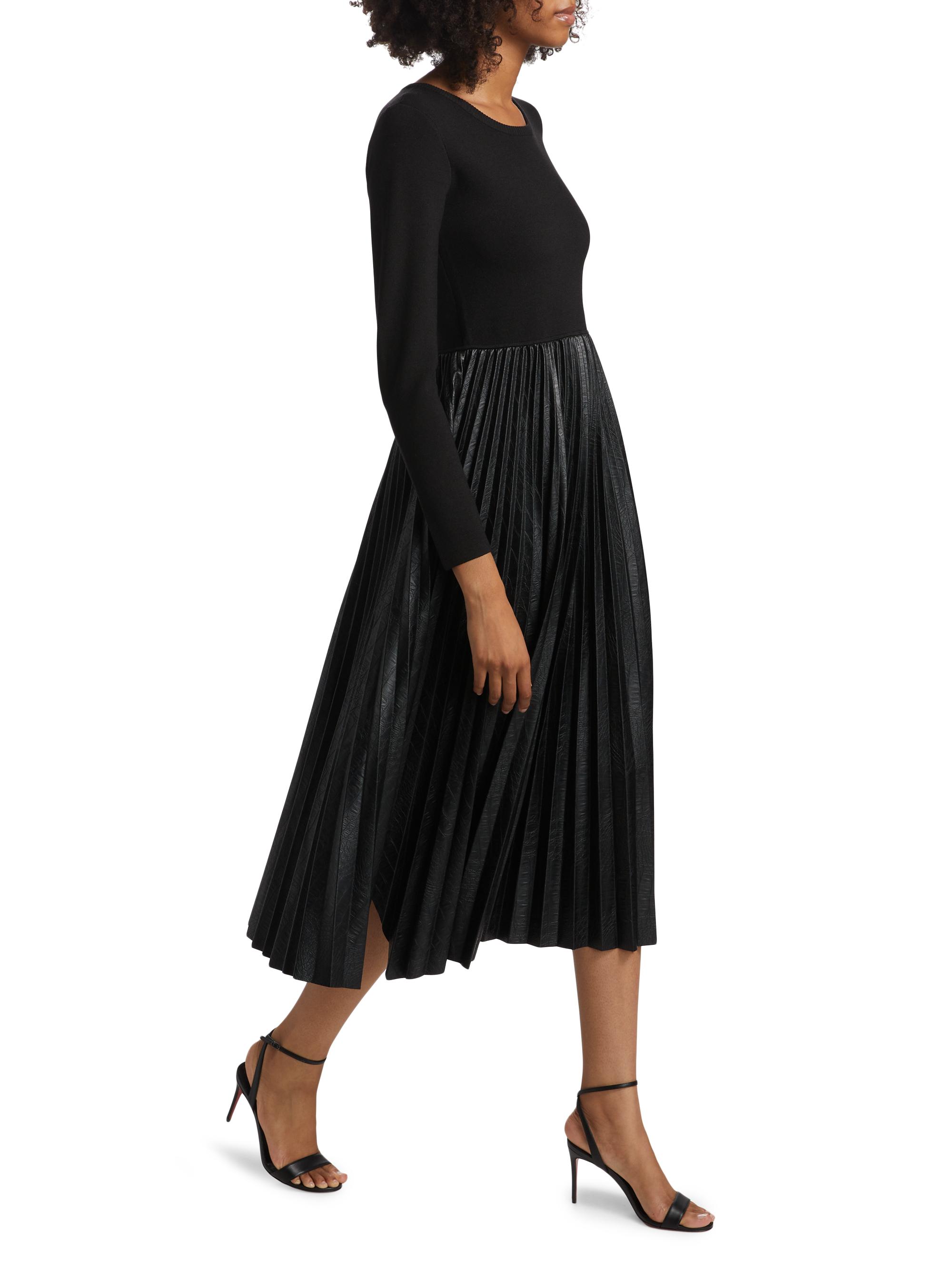 open lace back dress Pleated Halter Midi Dress  Elie Tahari
