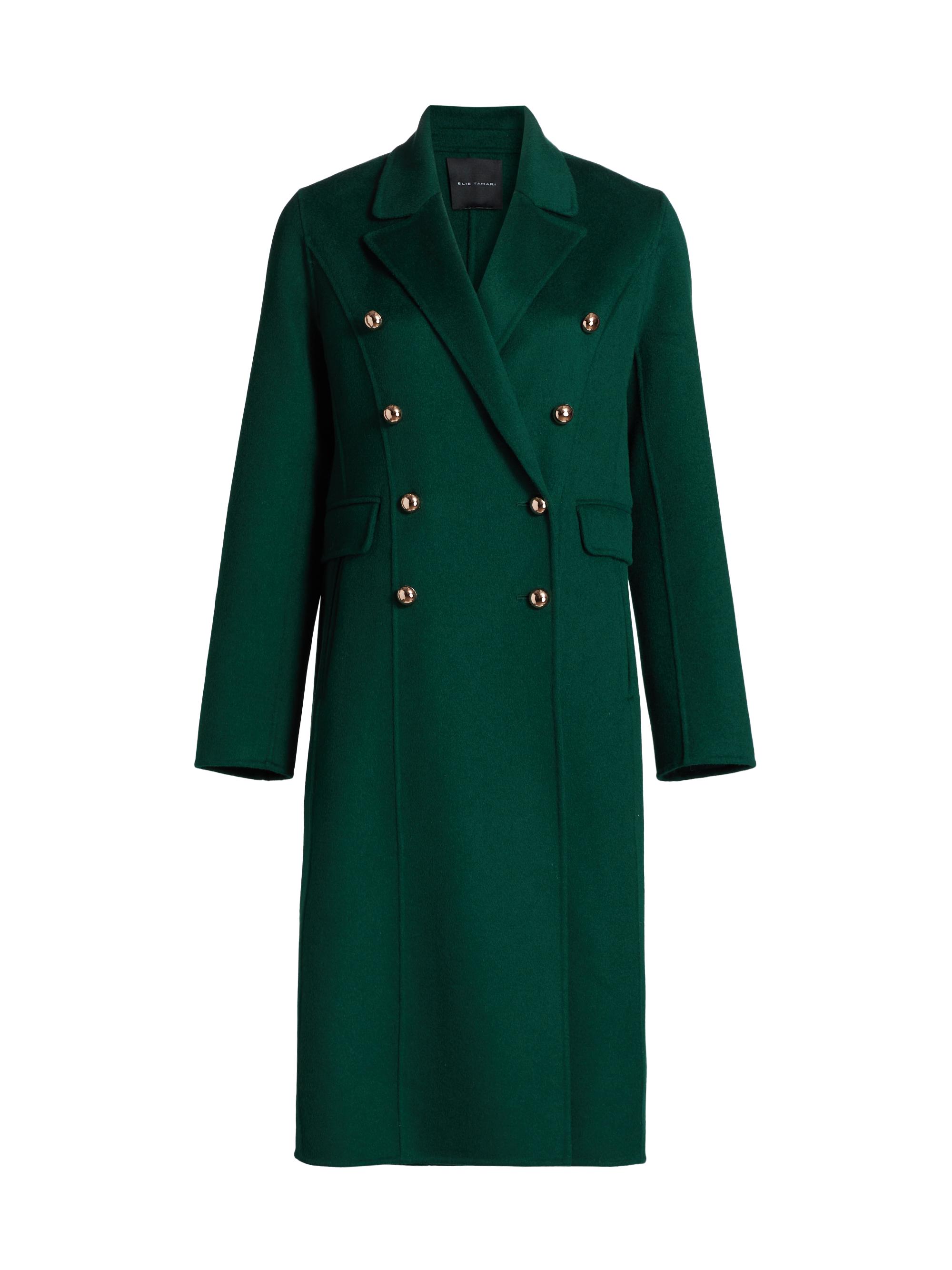 Elie Tahari Women's Mari Wool Double-Breasted Coat - Juniper
