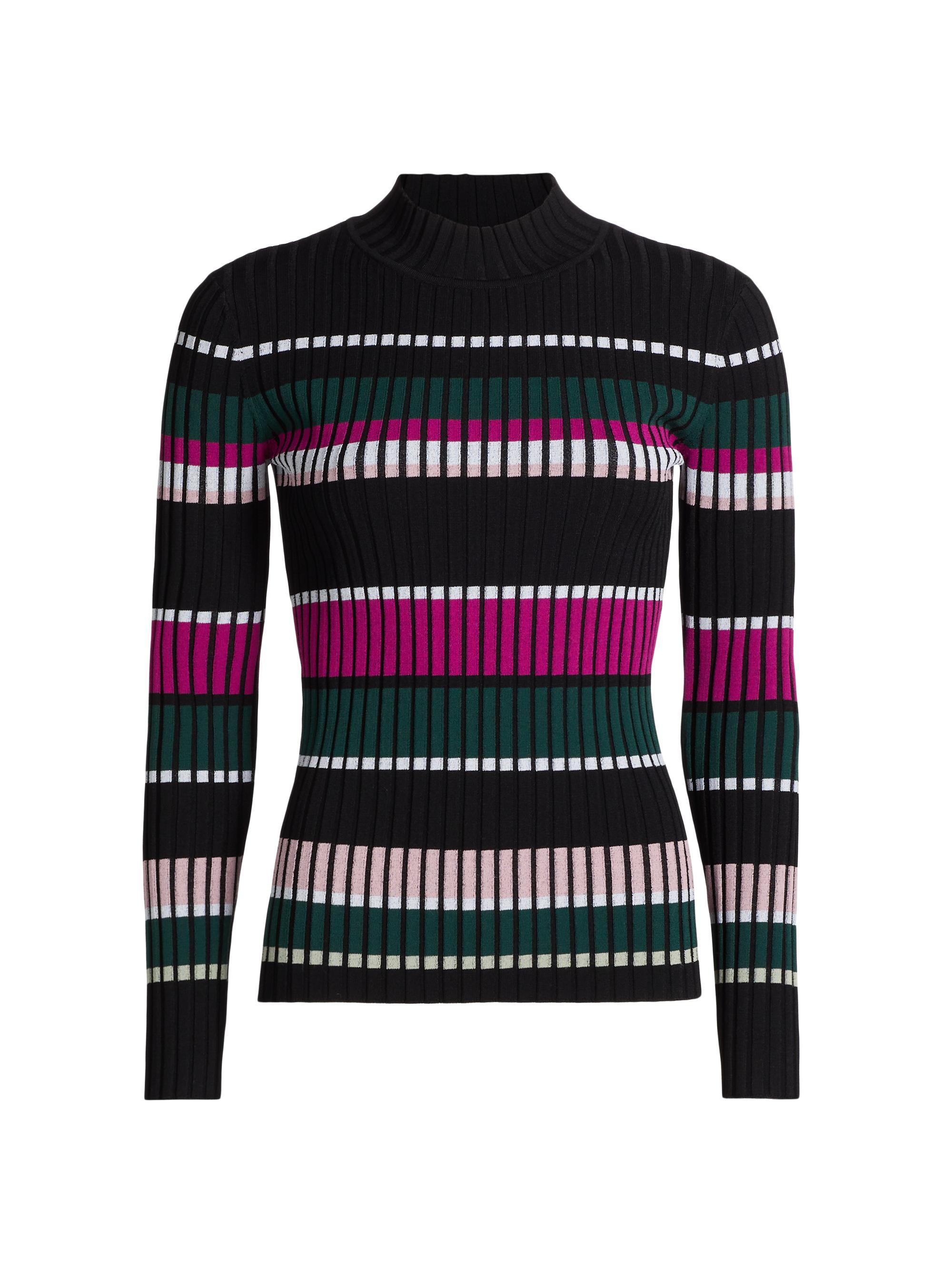Elie Tahari Women's The Vienna Striped Rib-Knit Sweater - Vienna Stripe