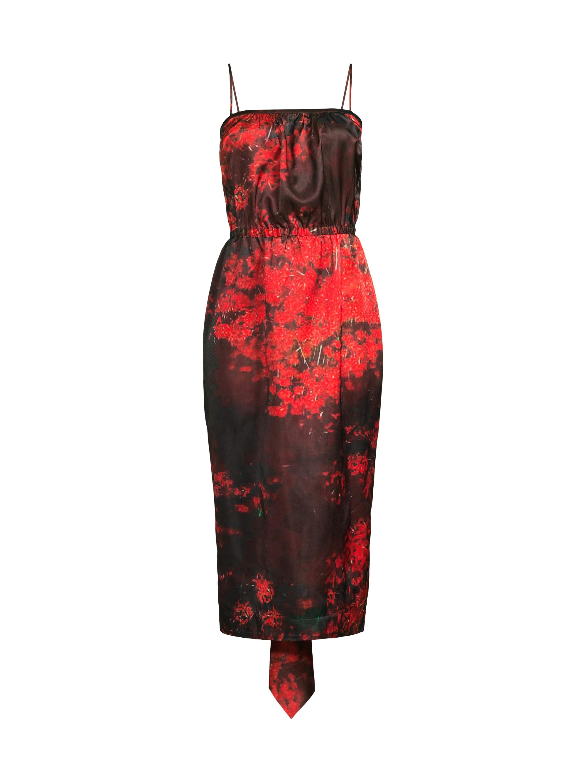 Hope for Flowers Women's Abstract Draped Sleeveless Midi-Dress - Red
