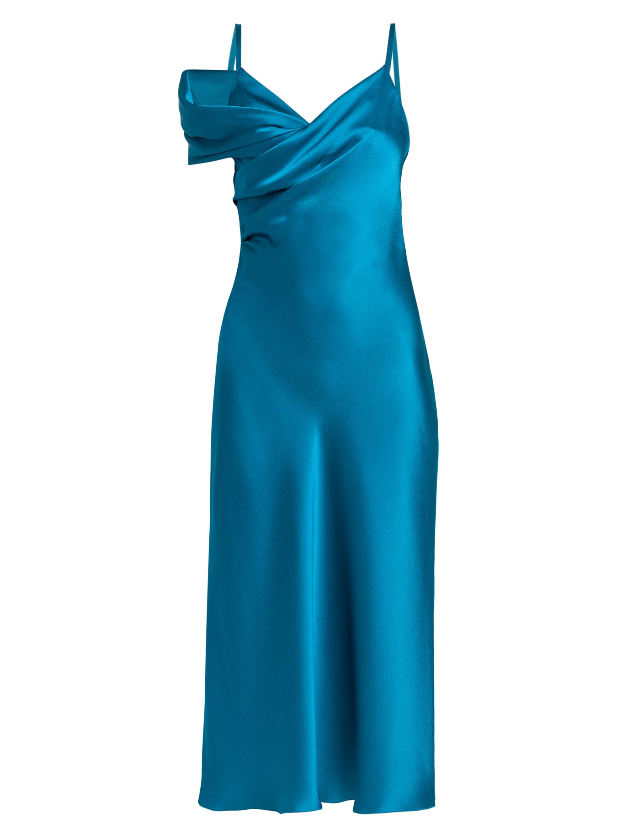 Alberta Ferretti Women's Satin One-Shoulder Gown - Blue