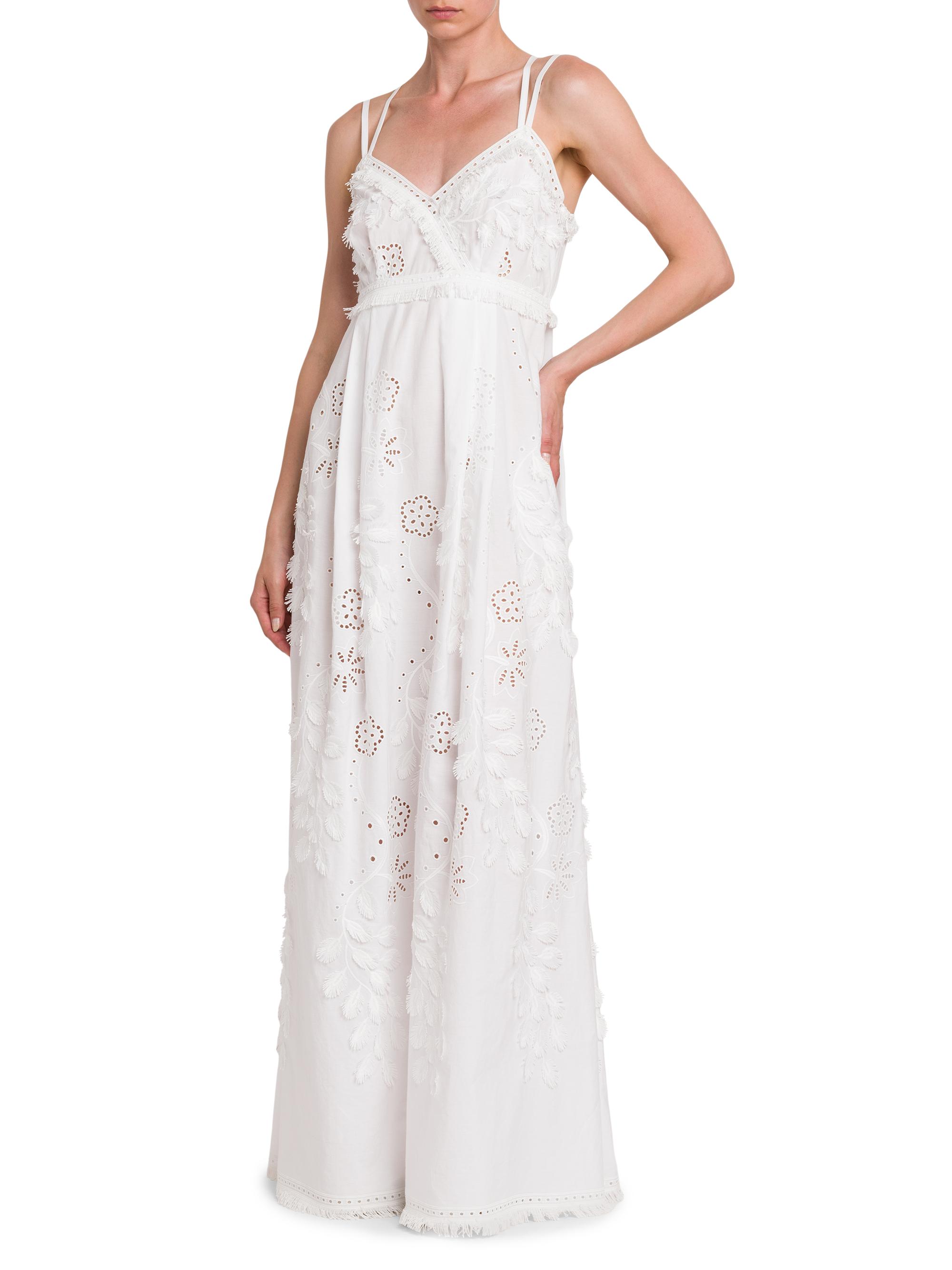 white christmas dresses Broderie Anglaise Bow-Detail A-Line Mini Dress in Ivory main image 1