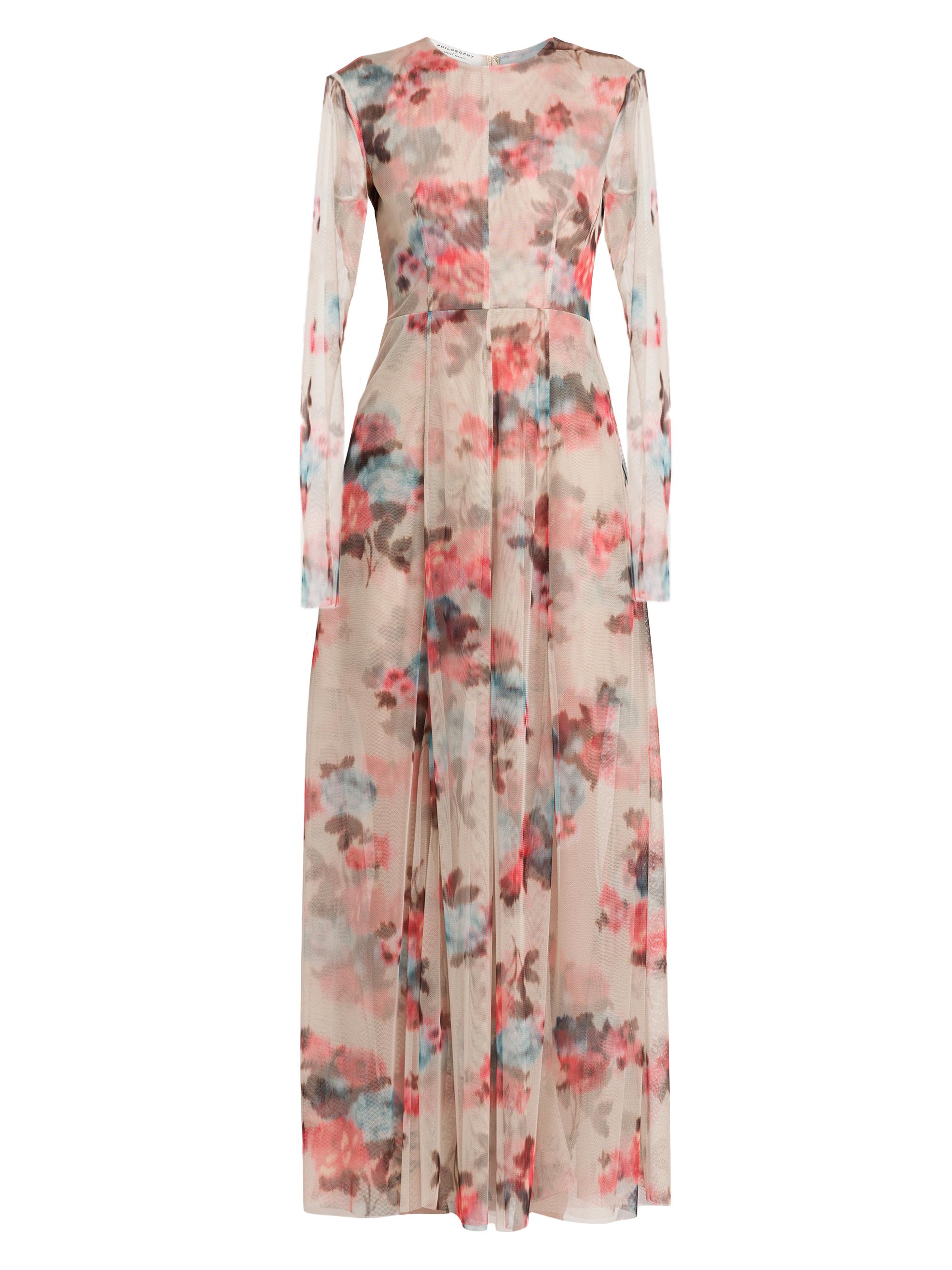 Philosophy di Lorenzo Serafini Women's Floral Tulle Fit & Flare Maxi Dress - Multi Beige