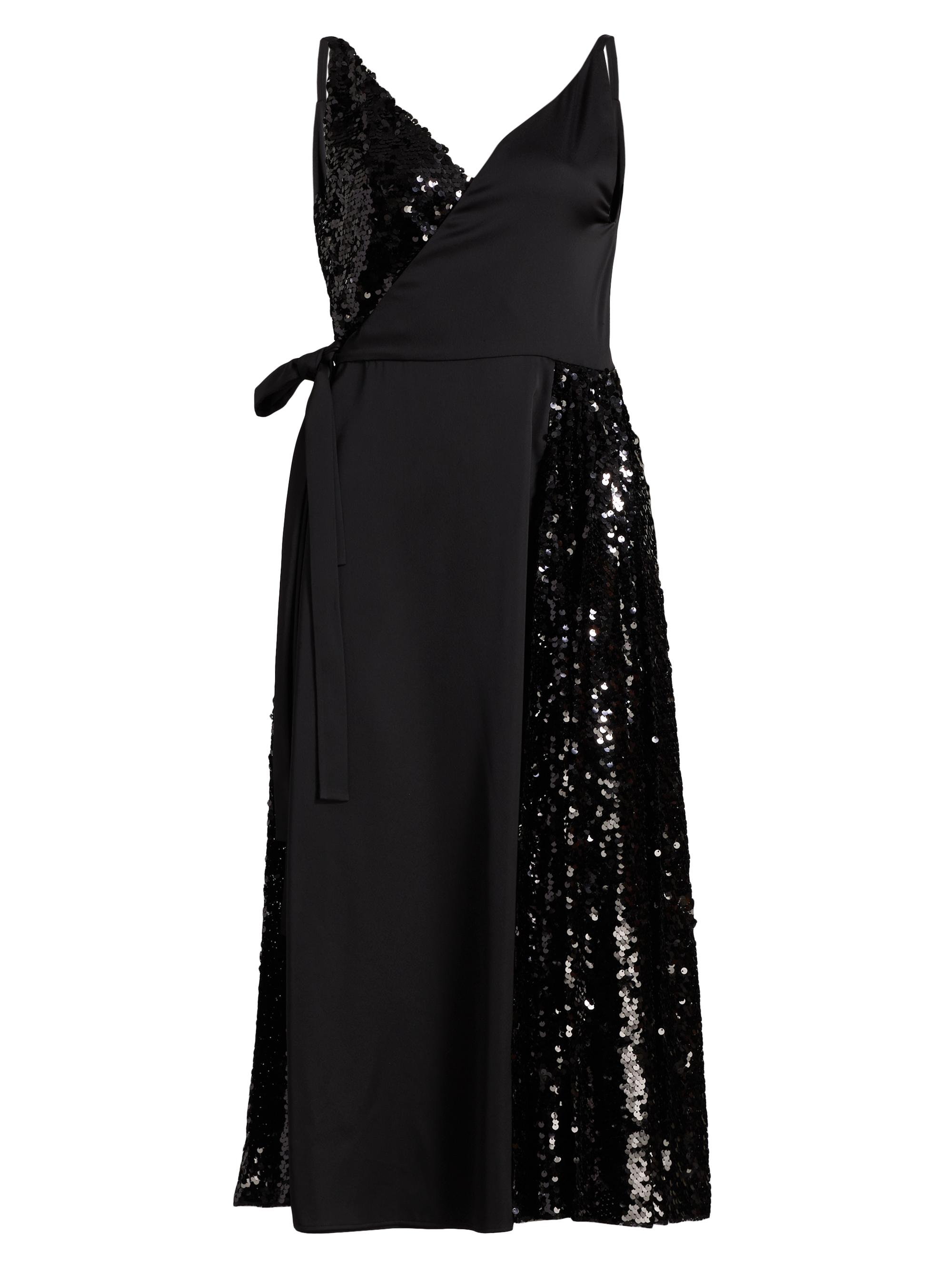Philosophy di Lorenzo Serafini Women's Sequined Mixed Media Wrap Dress - Black