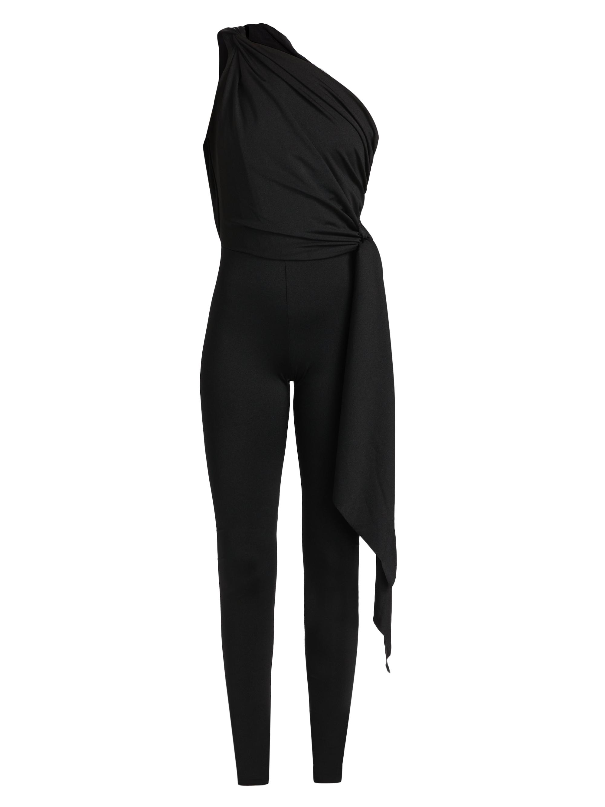 Ronny Kobo Women's Celina Draped Asymmetric Jumpsuit - Black
