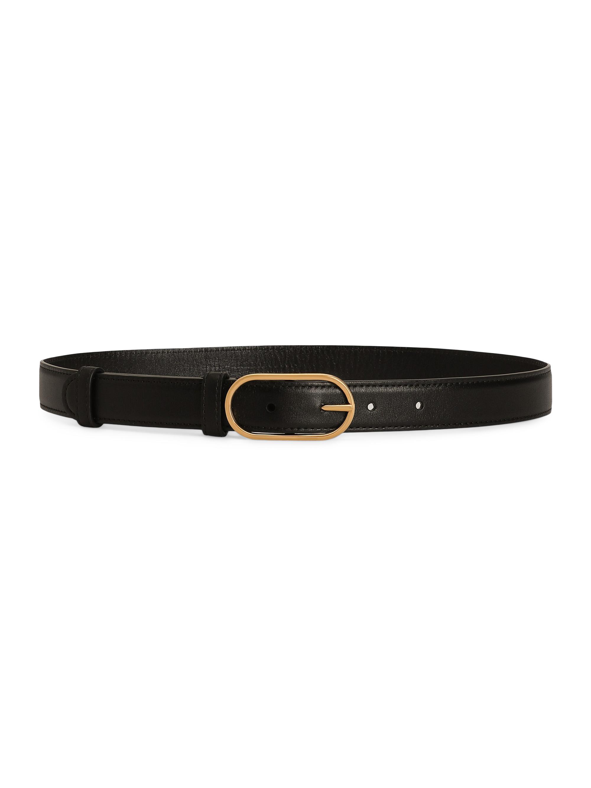 Dolce & Gabbana Women's Italian Tailoring DG Leather Belt - Nero