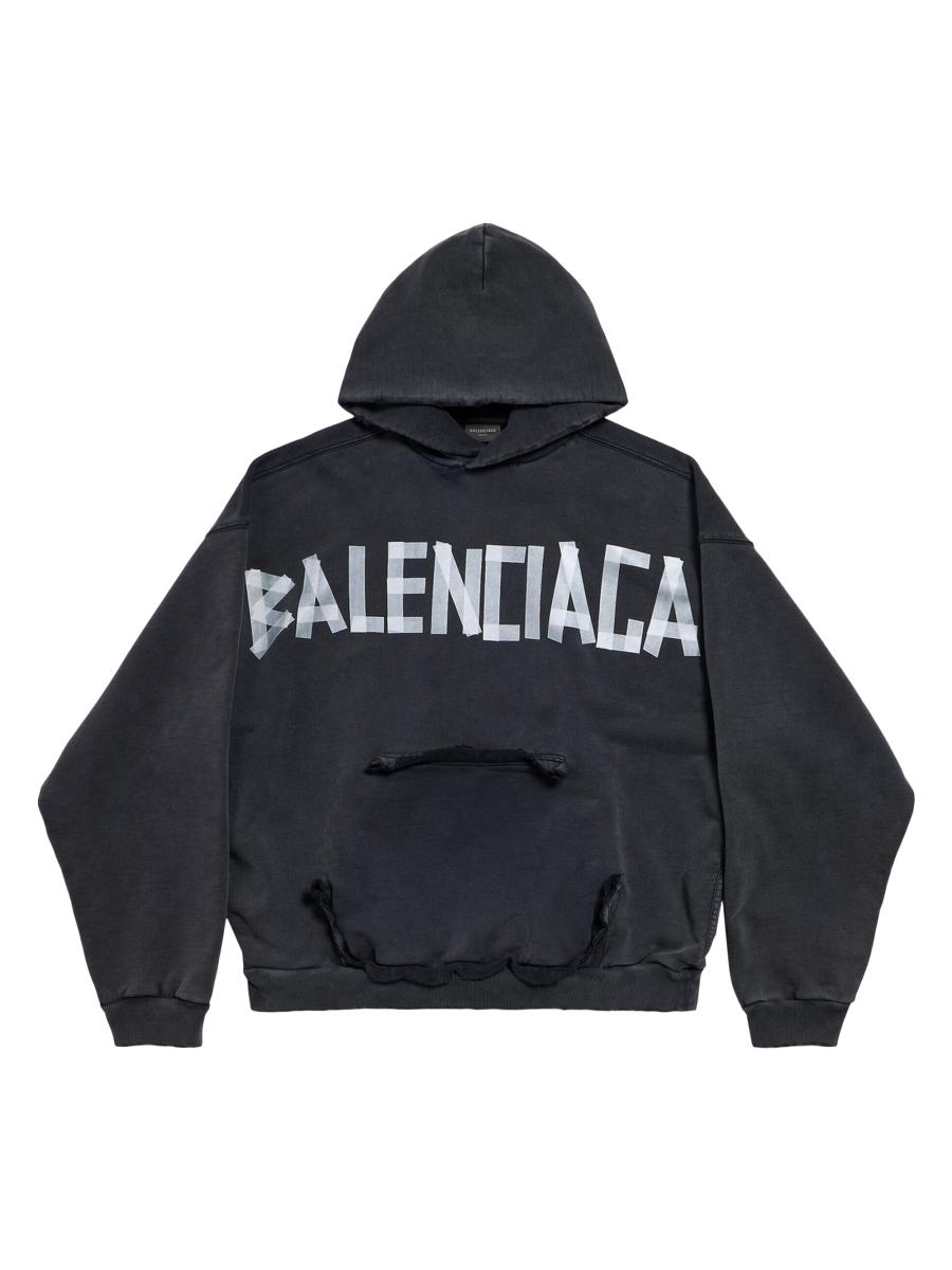 関税負担なし☆BALENCIAGAメンズNew Tape Type TrリップドHoodie Balenciaga New Tape Type TR Ripped Pocket Hoodie | Saks