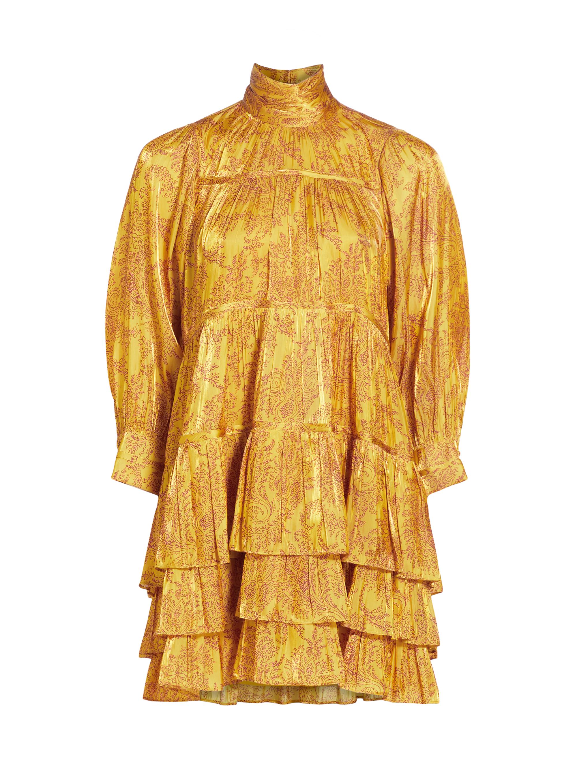 CINQ A SEPT Women's Dragon Riva Floral Minidress - Golden Fog Merlot