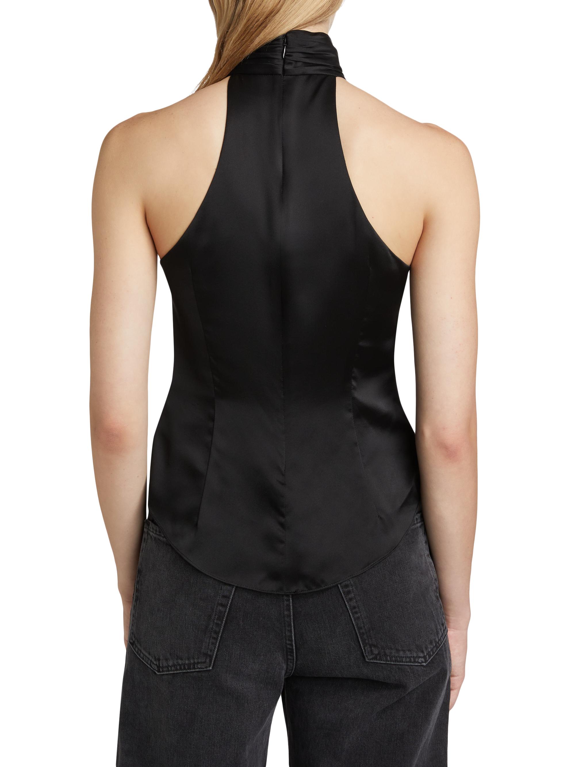 Cinq à Sept Rachel Crystal-Embellished Silk Halter Top | Saks