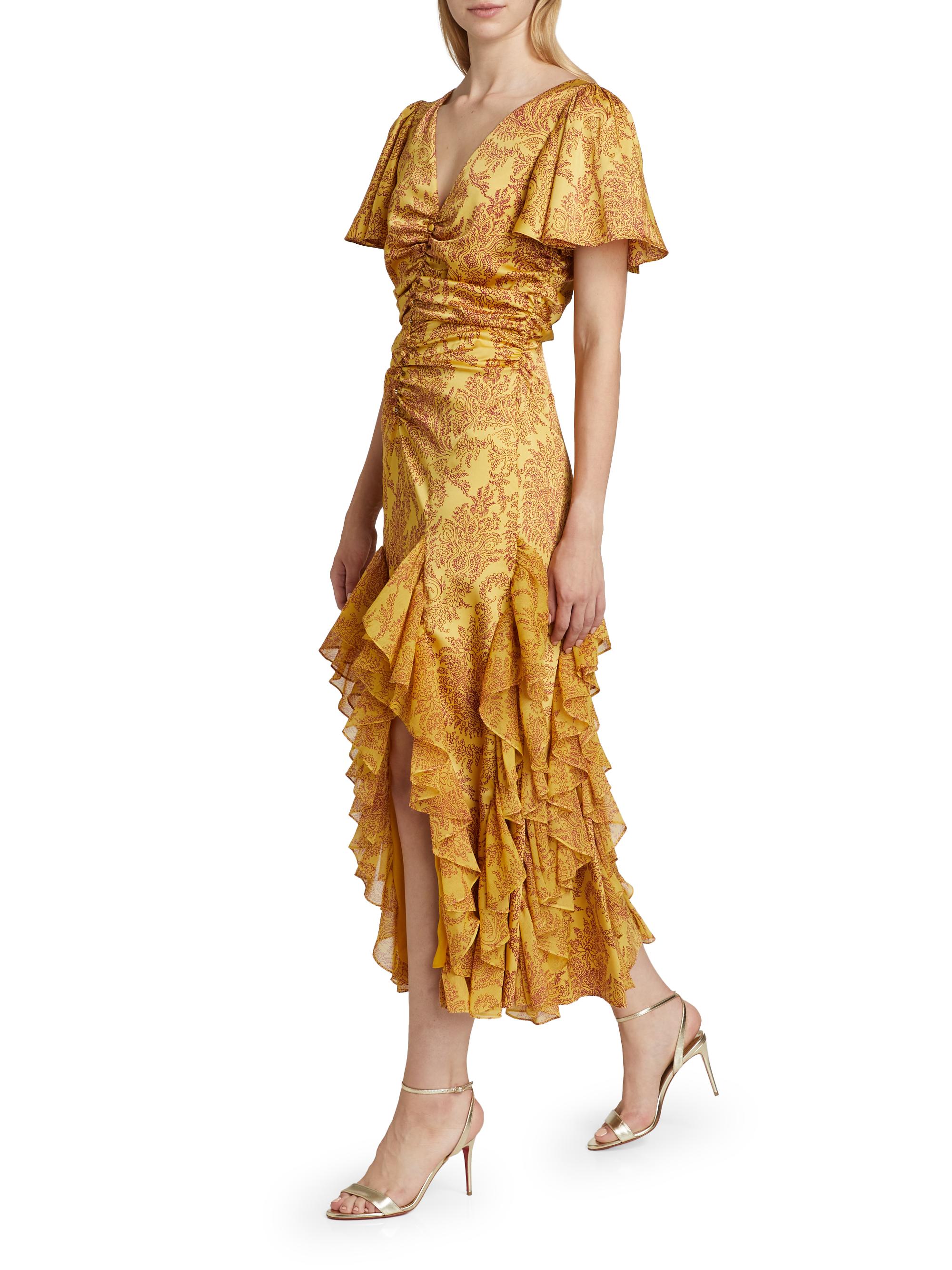 knee length dresses for ladies Olympia Asymmetrical Pleated Maxi Dress