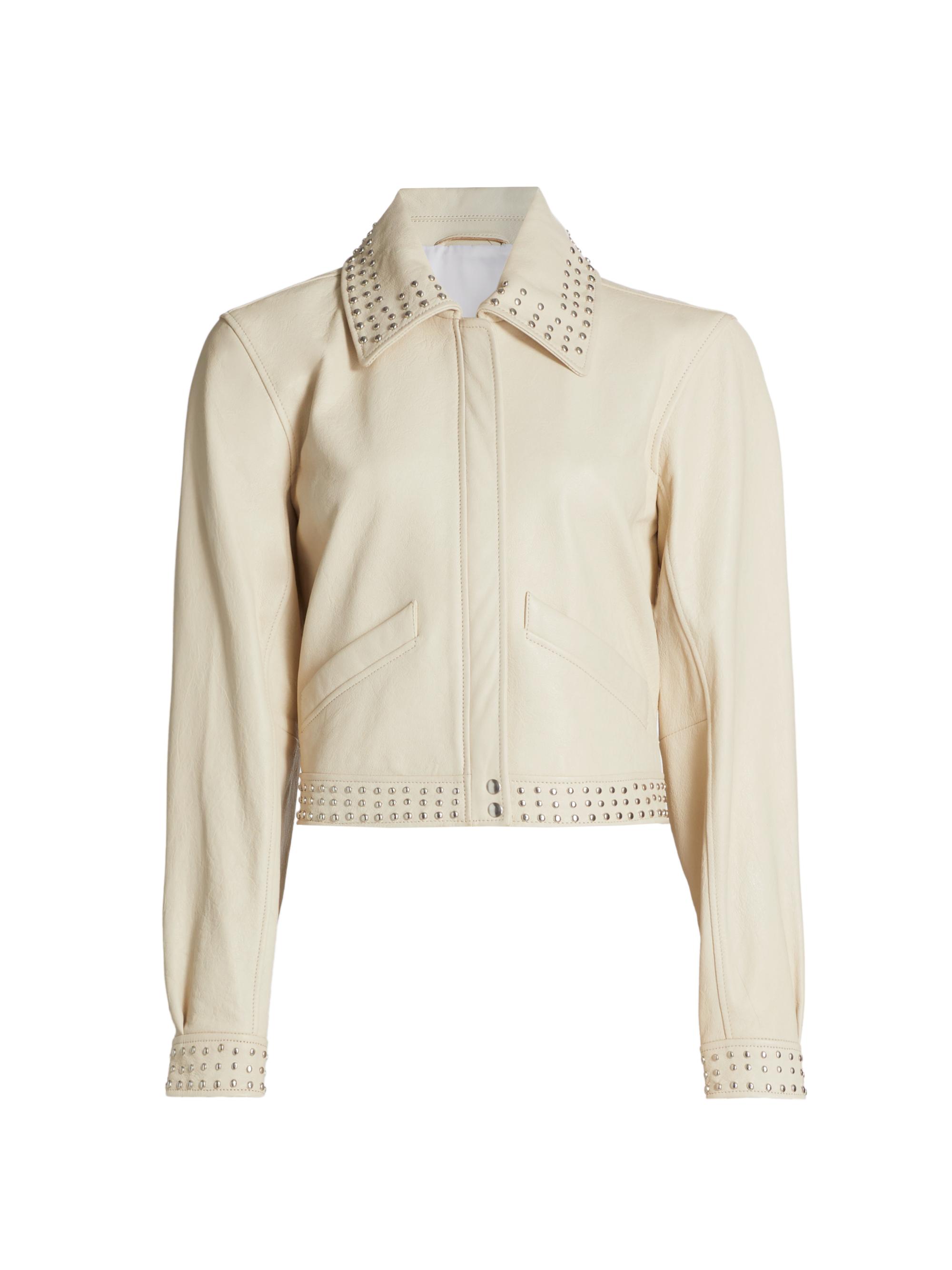 CINQ A SEPT Women's Kierstin Studded Leather Jacket -