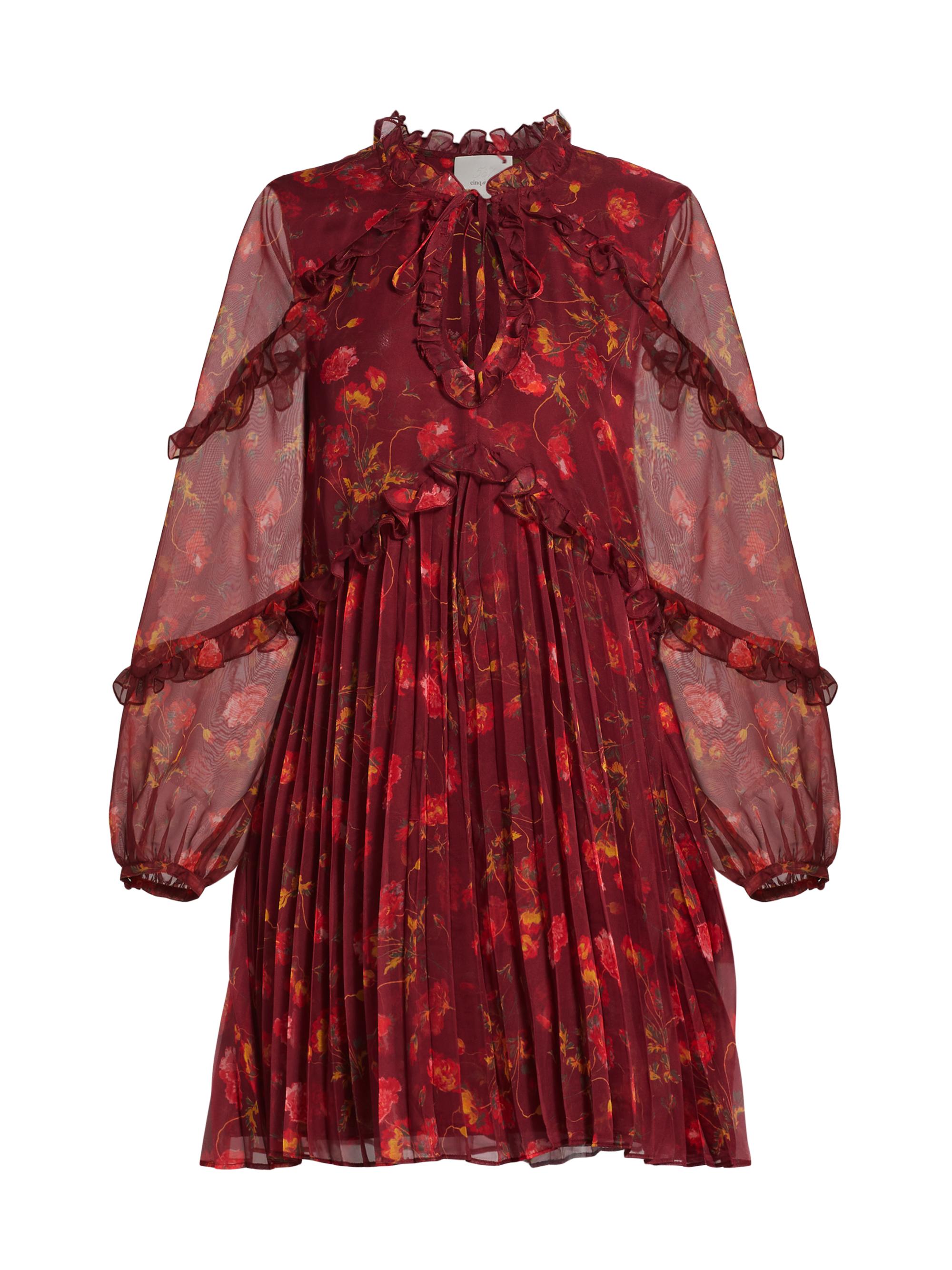 Cinq à Sept Robin Floral Chiffon Minidress | Saks Fifth Avenue