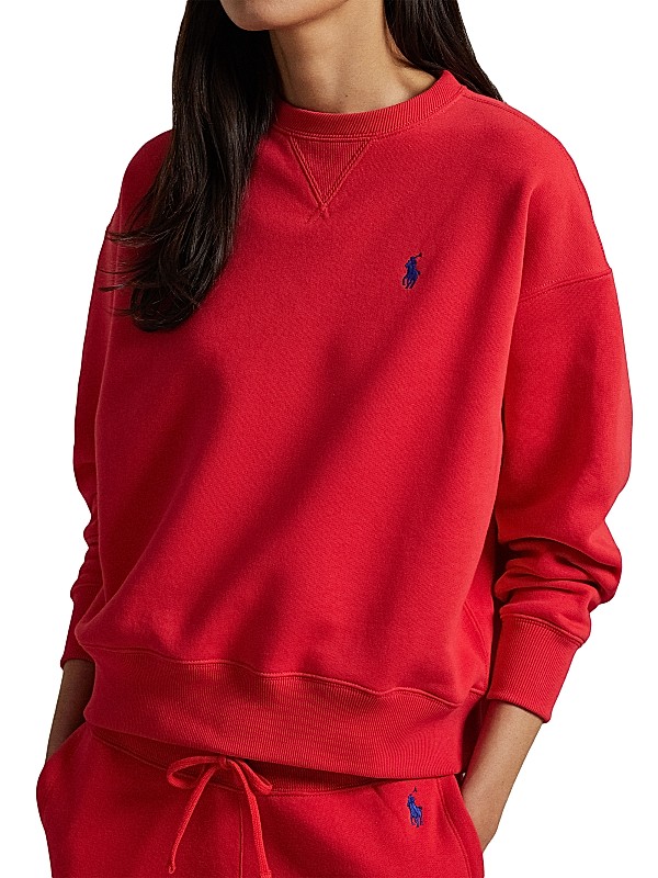 Shop Polo Ralph Lauren Embroidered Logo Fleece Crewneck Shop Polo Ralph Lauren Embroidered Logo Fleece Crewneck