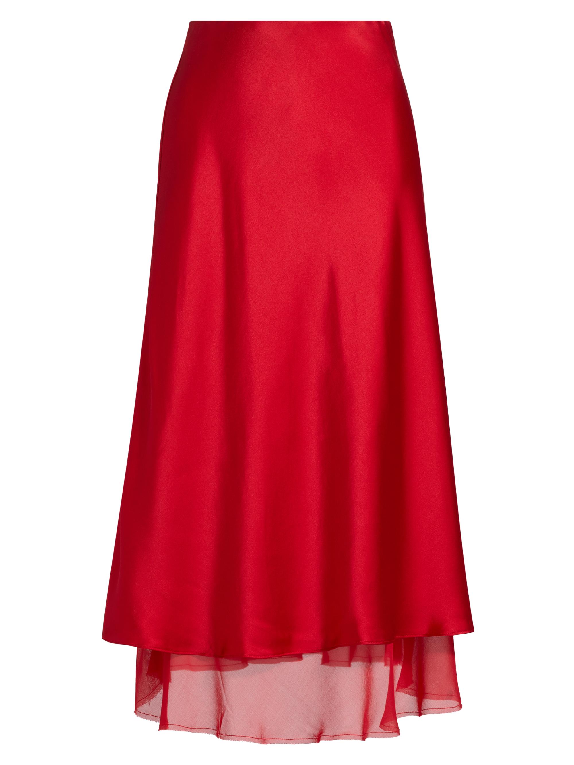 Cami NYC Women's Genoa Silk Midi Skirt - Cardinal