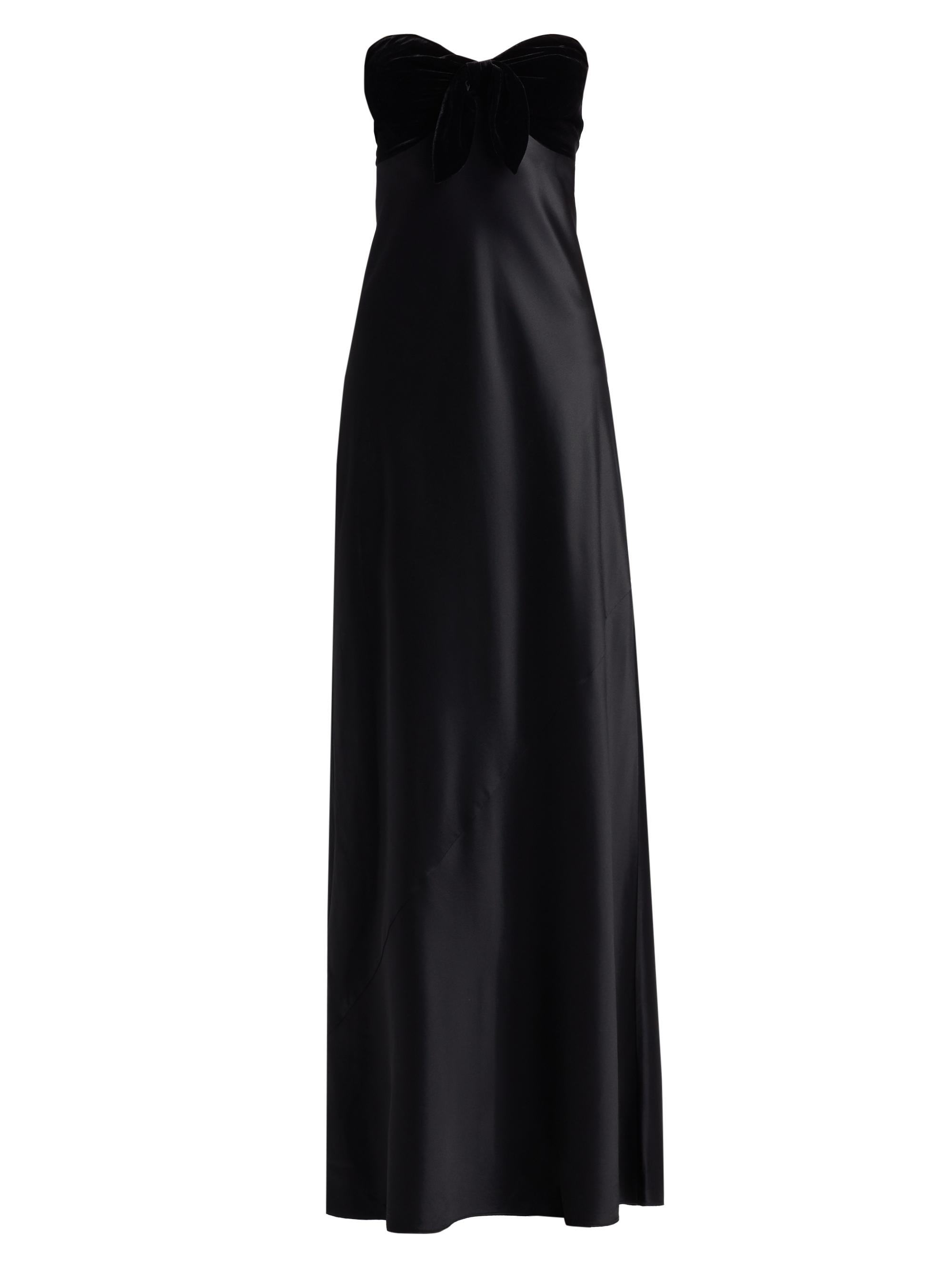 Cami NYC Women's Lavinia Velvet Bow A-Line Gown - Black