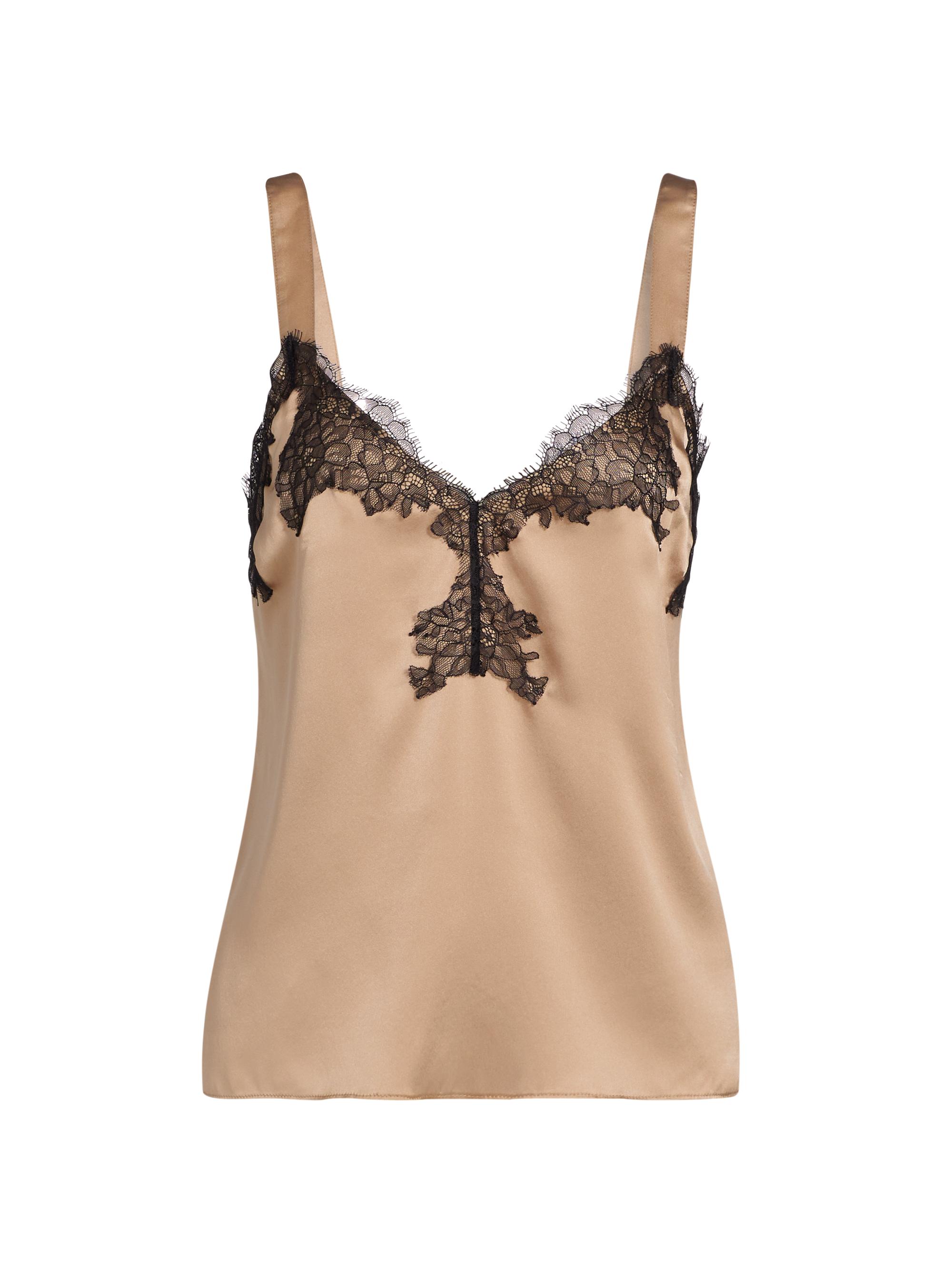 Cami NYC Women's Beatrice Lace-Trim Silk Camisole - Champagne Medium
