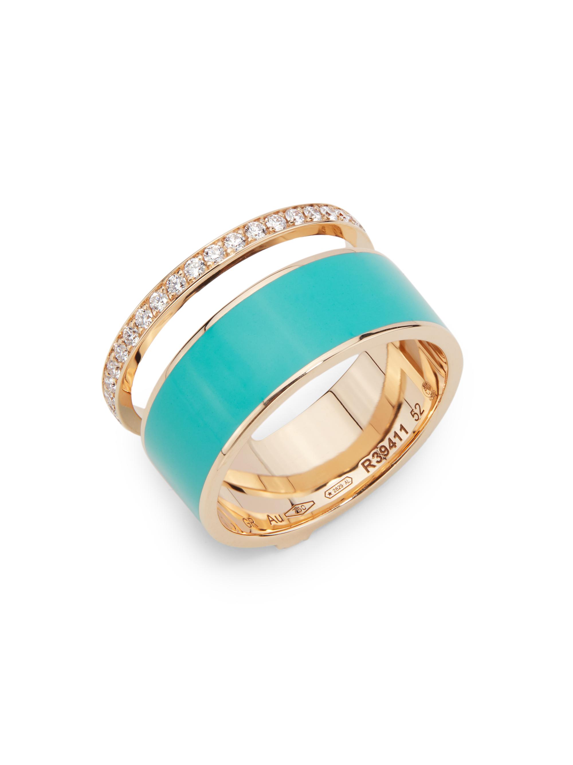 Repossi Women's Berbere Chromatic 18K Rose Gold, Laquer & 0.34 TCW Diamond Ring - Pink Gold