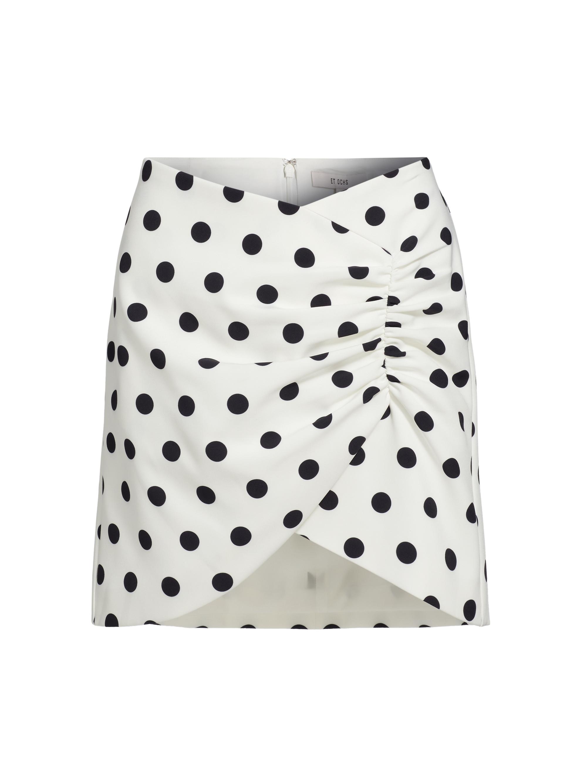 Et Ochs Women's Arden Polka Dot Ruched Miniskirt - Large Dot
