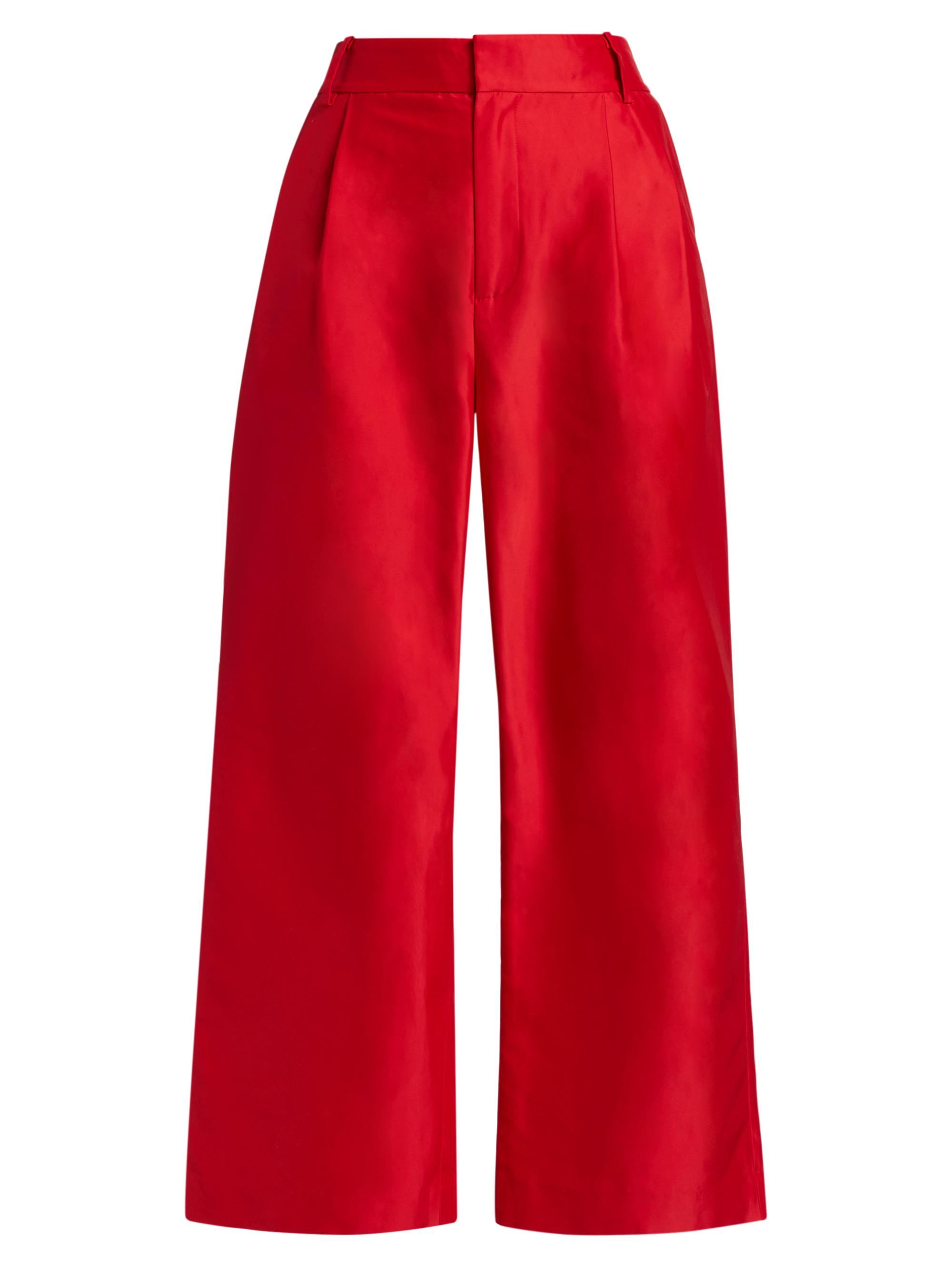 Et Ochs Women's Hayden Taffeta Pleated Pants - Scarlet