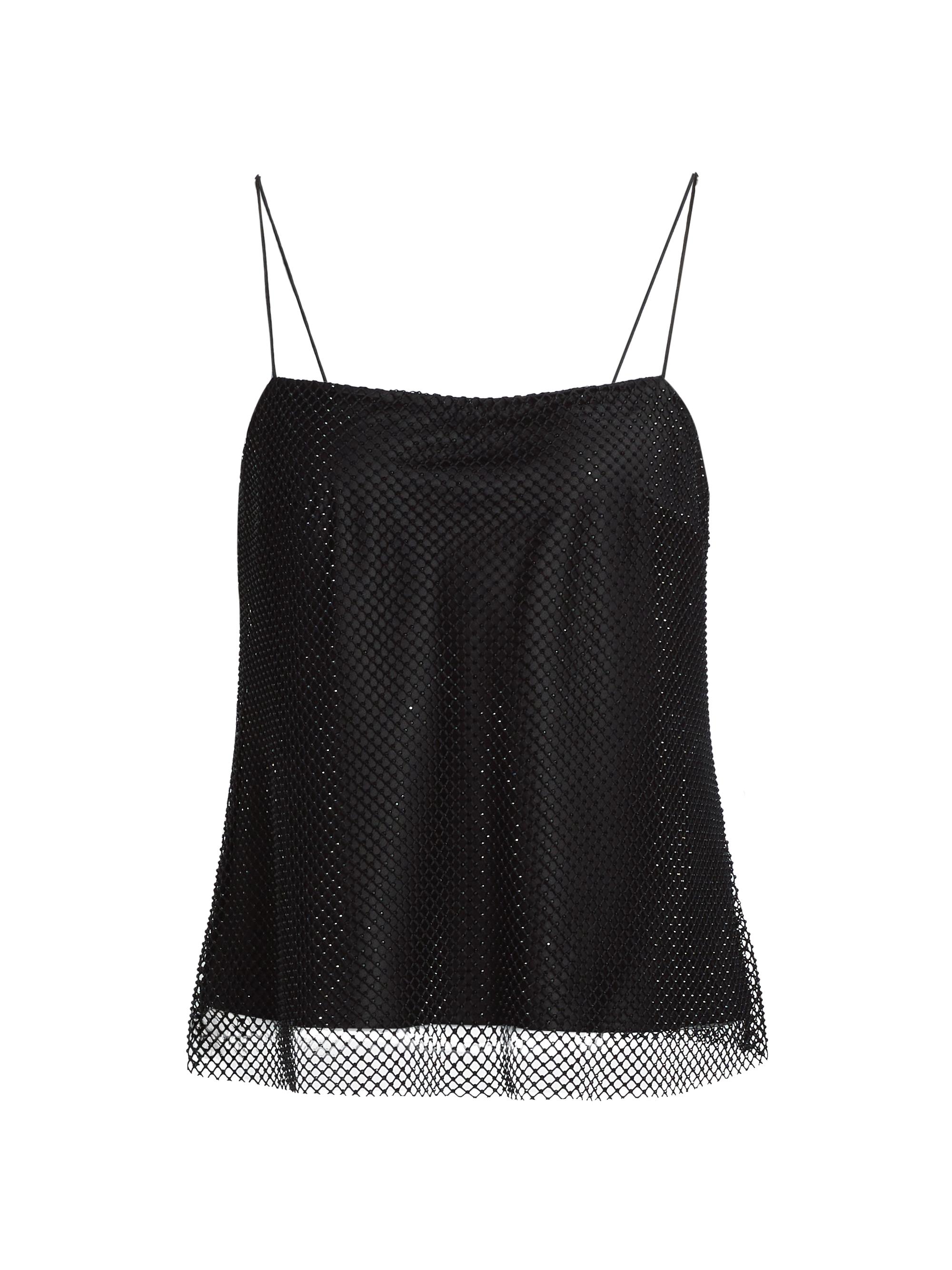 Et Ochs Women's Evangeline Crystal Net Camisole Top - Immersed Black