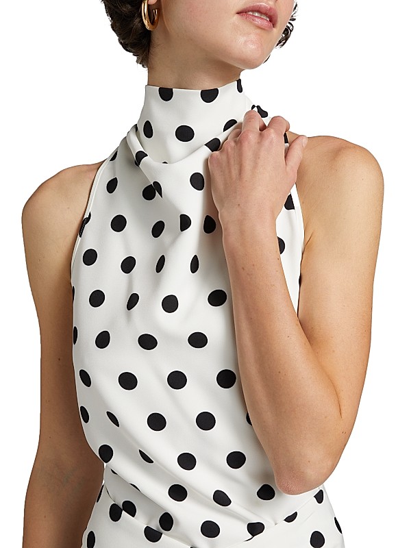 Shop Et Ochs Julia Polka Dot Drape Top | Saks Fifth Avenue Shop Et Ochs Julia Polka Dot Drape Top | Saks Fifth Avenue