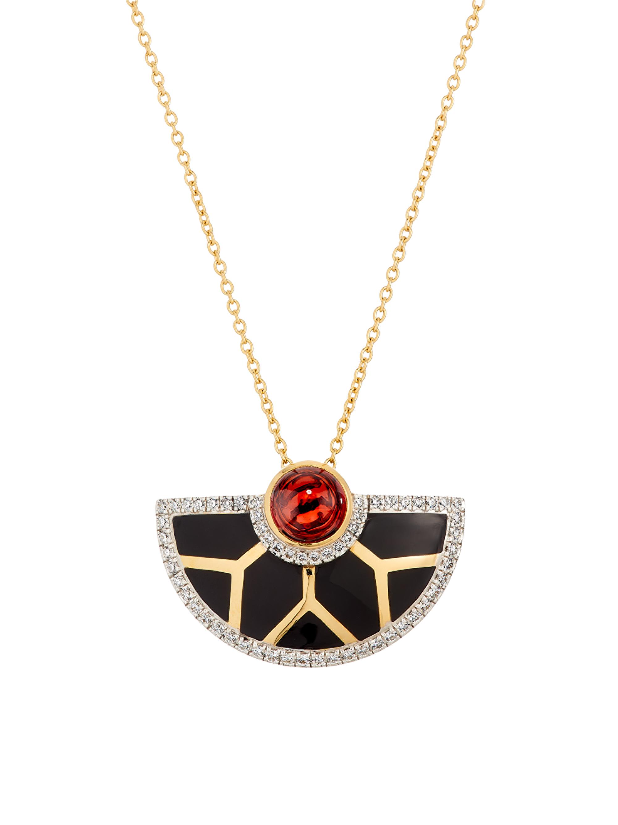 Matturi Fine Jewelry Women's Nimi 18K Yellow Gold, Enamel & 0.42 TCW Diamond Pendant Necklace - White Gold