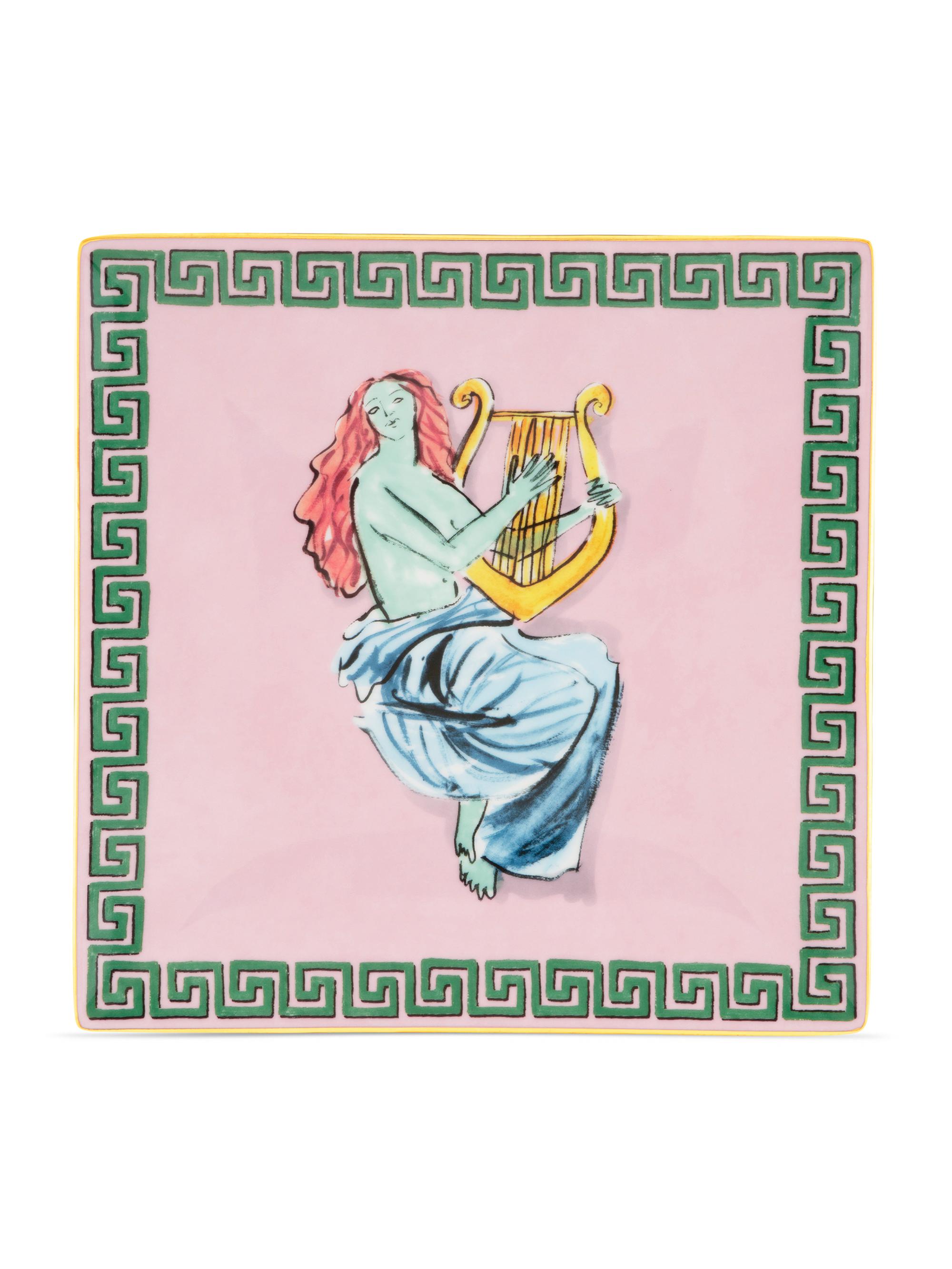 Ginori 1735 Il Viaggio di Nettuno Squared Dessert Plate - Pink