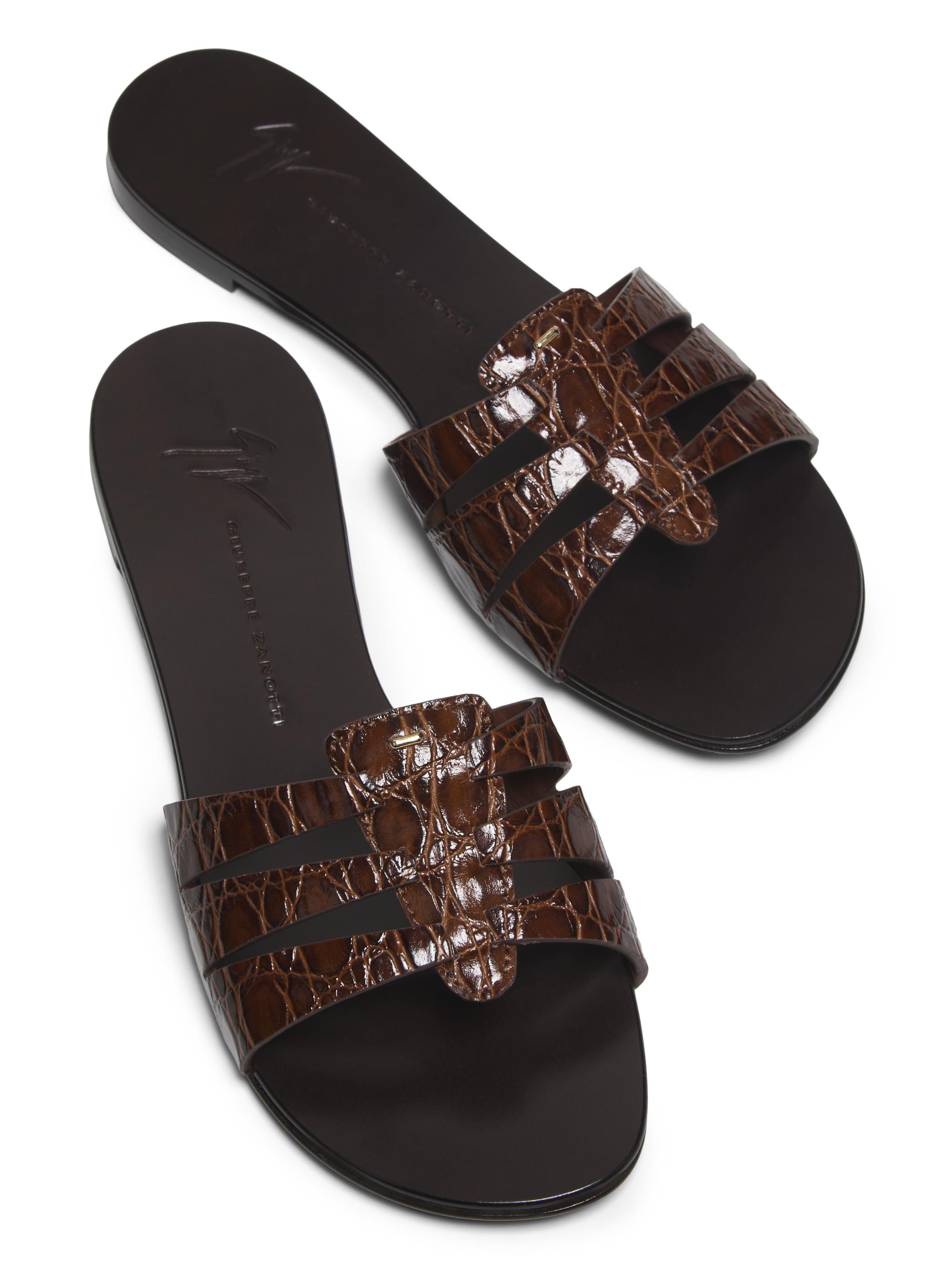 Giuseppe Zanotti Crocodile-Embossed Leather Sandals | Saks Fifth