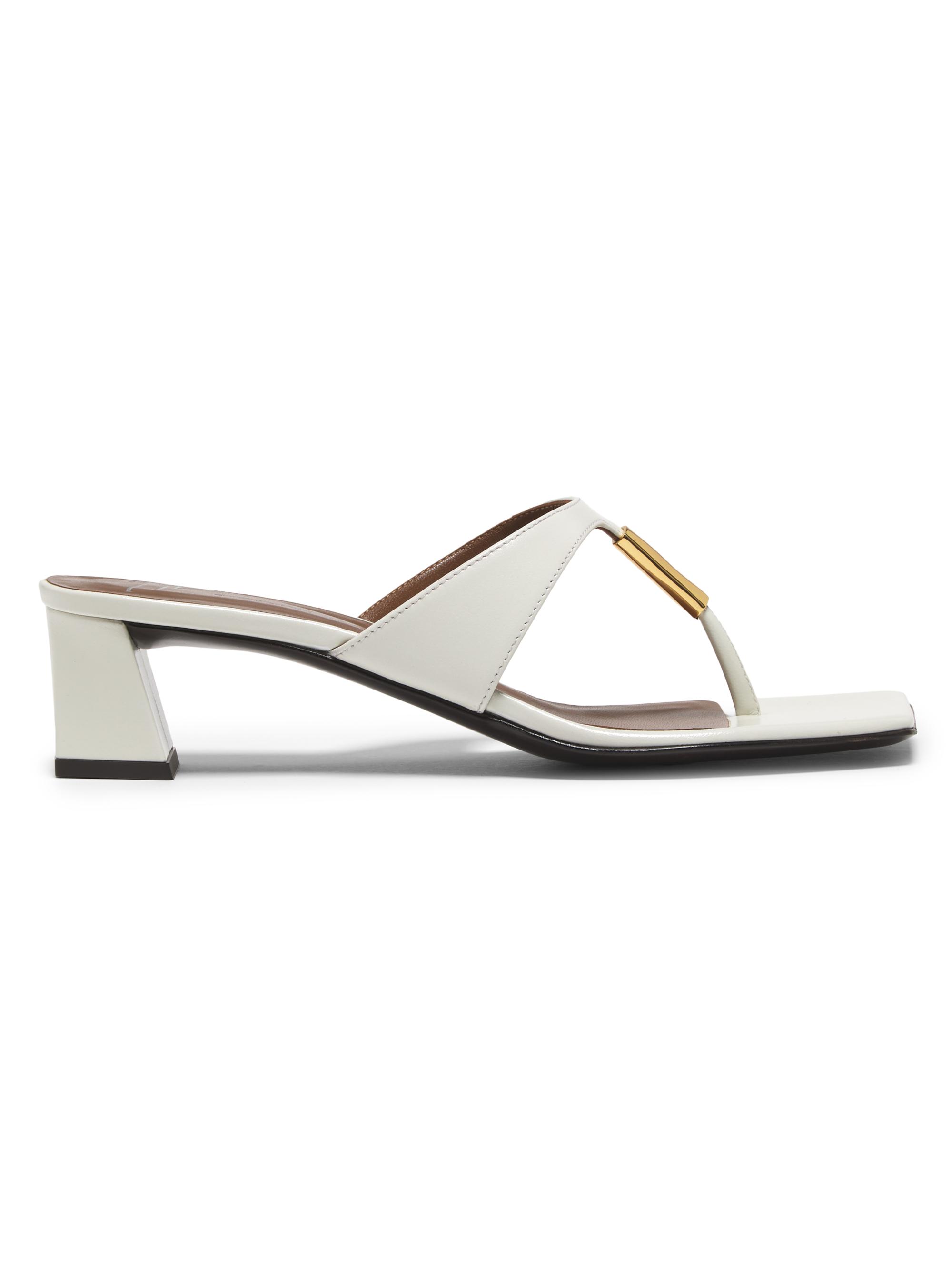 Giuseppe Zanotti Women's Pepita Leather Block-Heel Sandals - Blanc